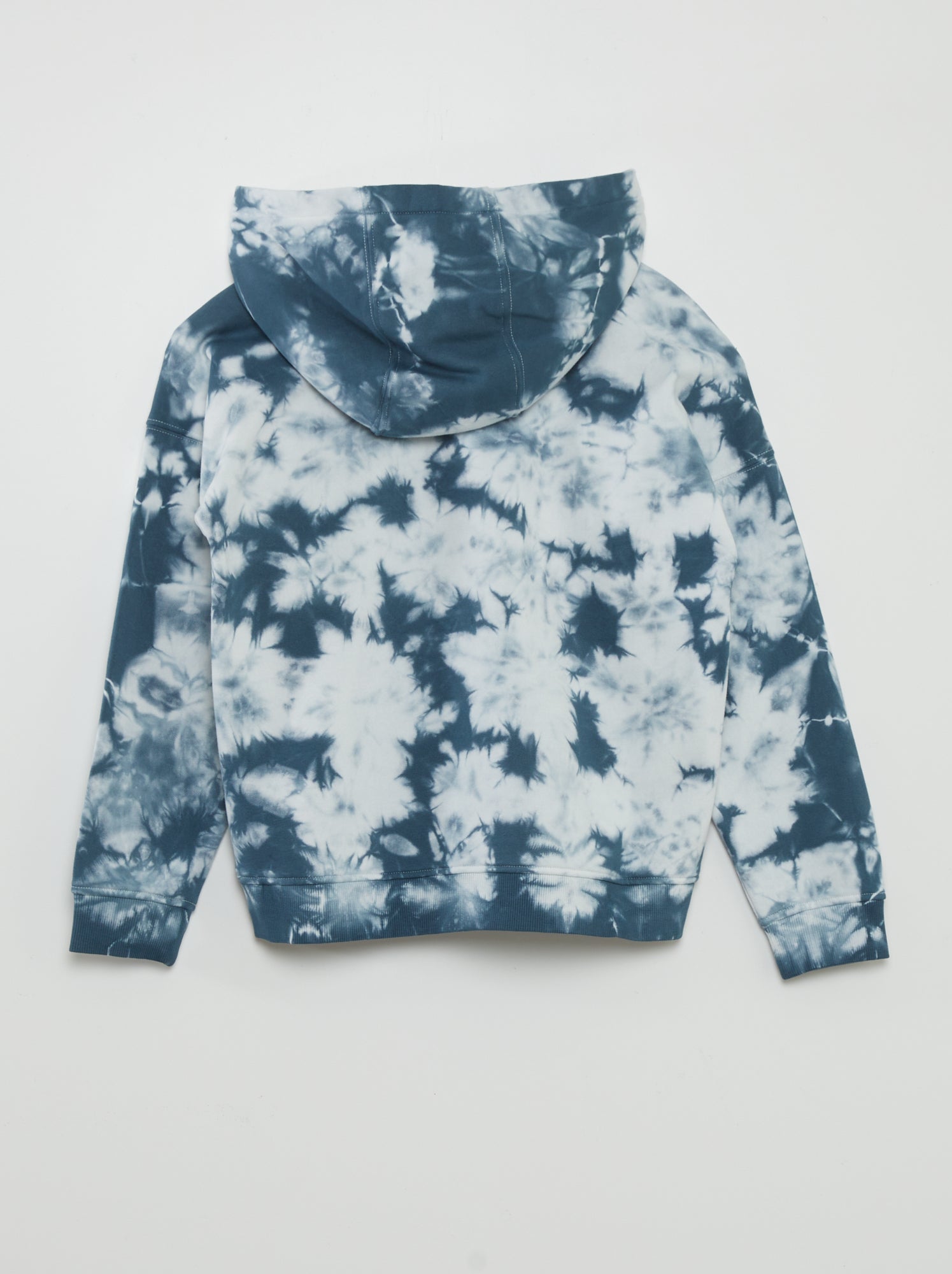 Felpa con cappuccio effetto tie and dye - BLU