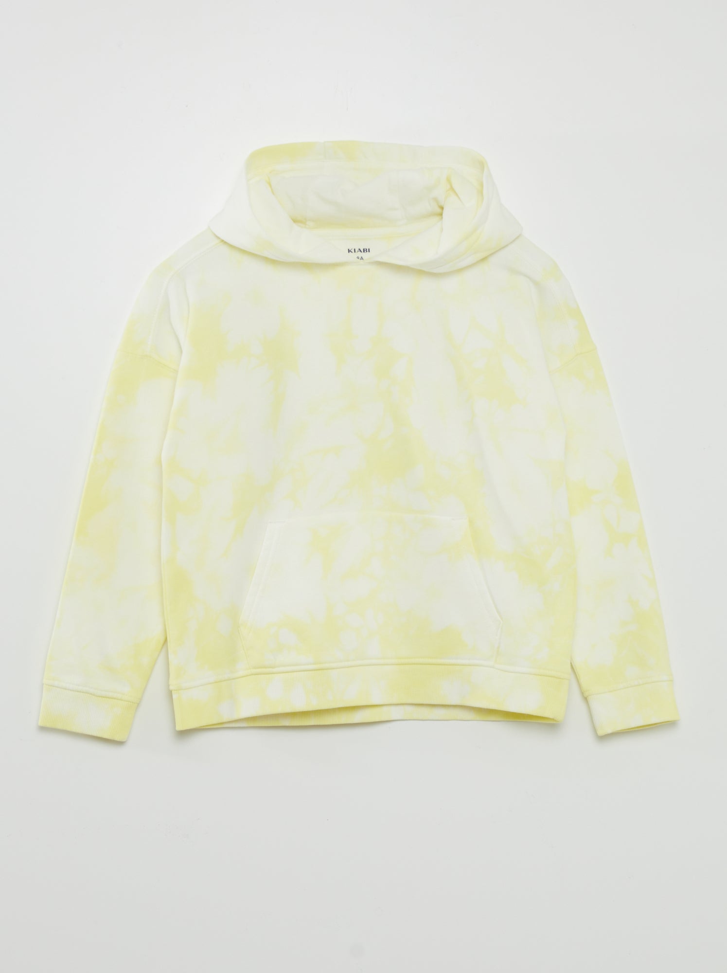 Felpa con cappuccio effetto tie and dye - GIALLO
