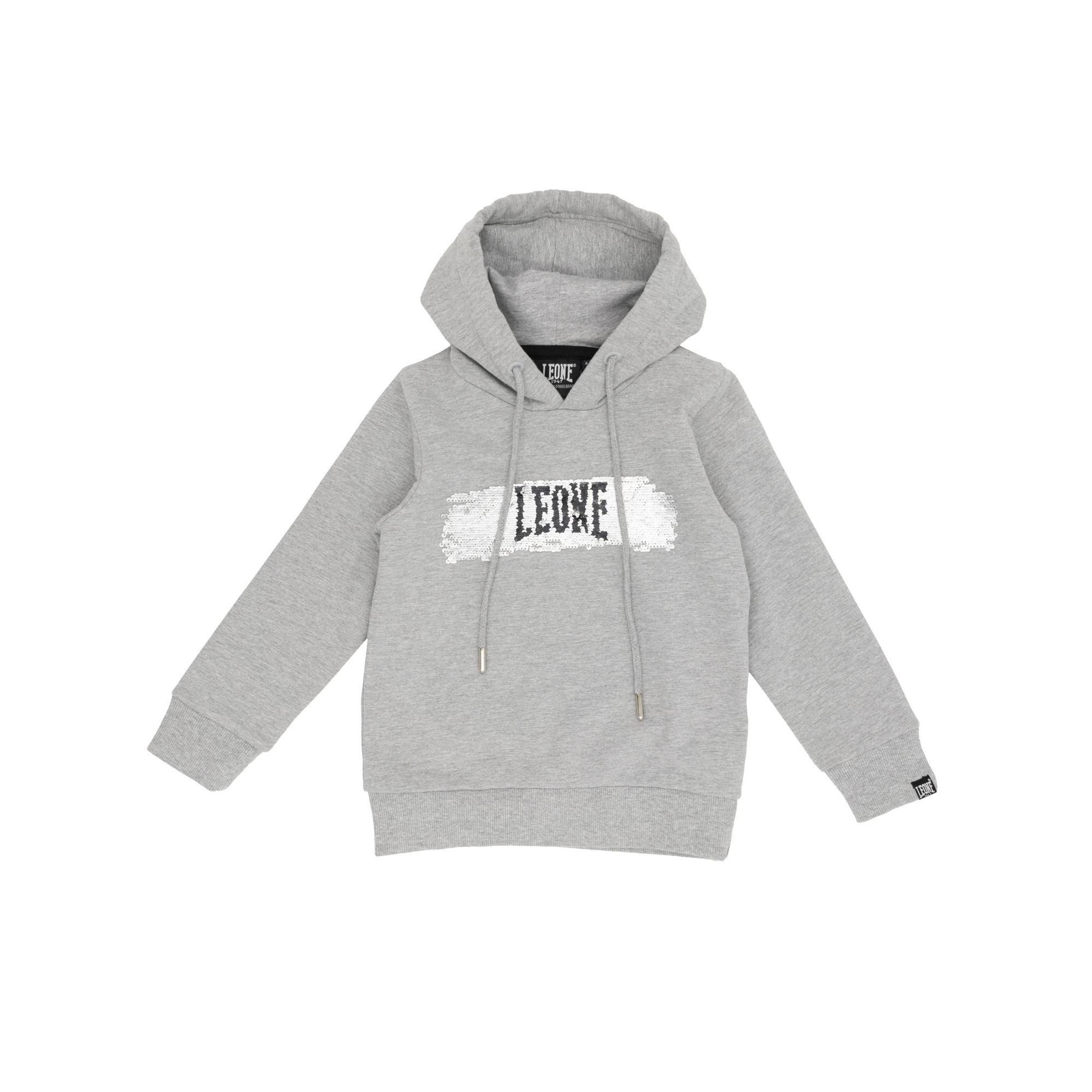 Felpa con cappuccio Leone bambina Super Grey