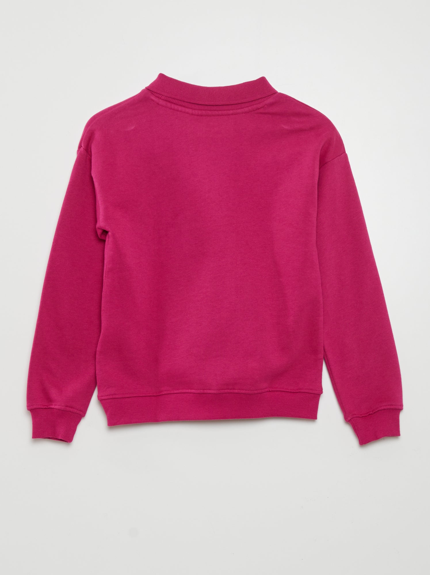 Felpa con scritta e collo a polo - ROSA
