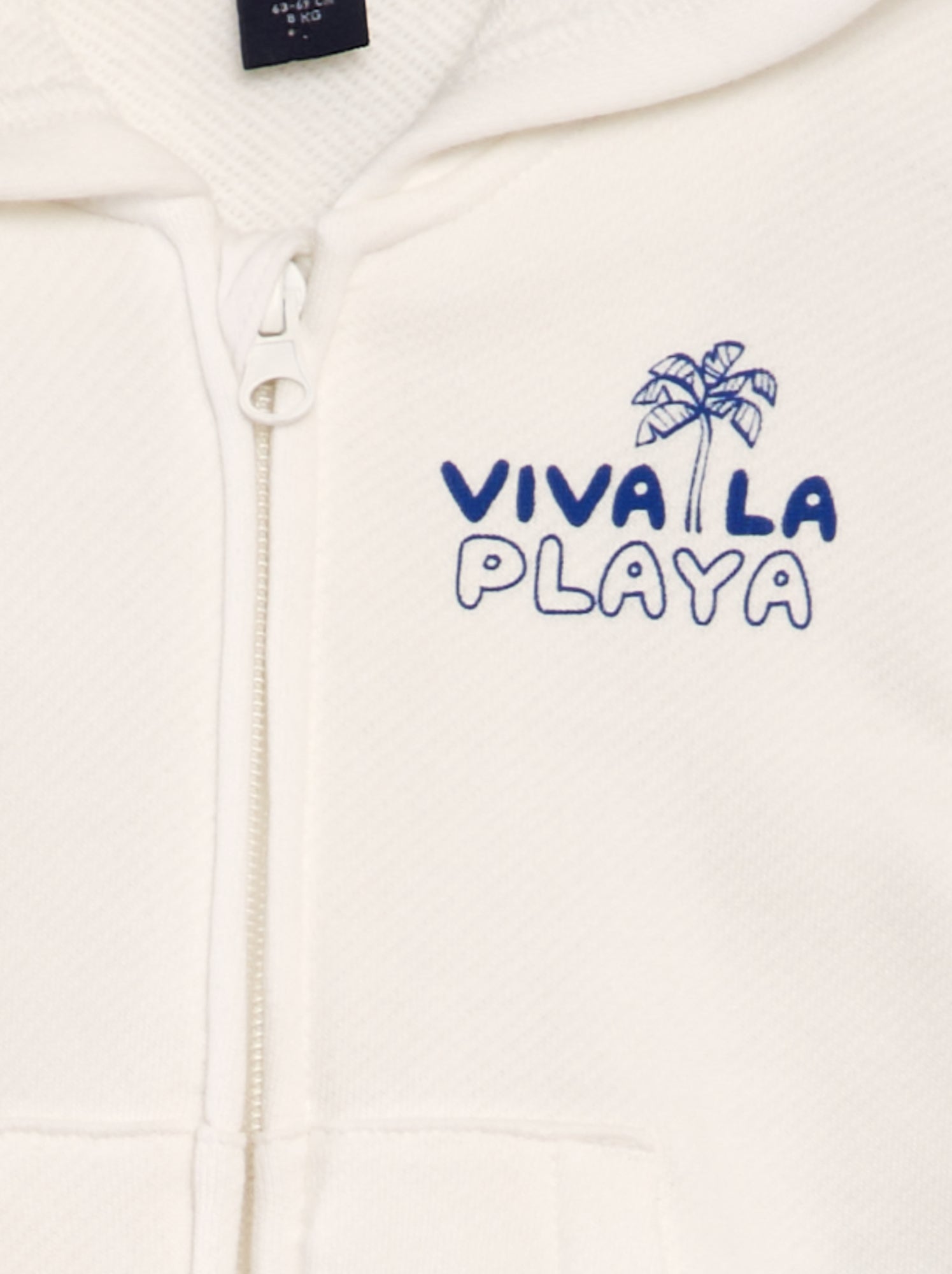 Felpa con zip e cappuccio con stampa - BIANCO