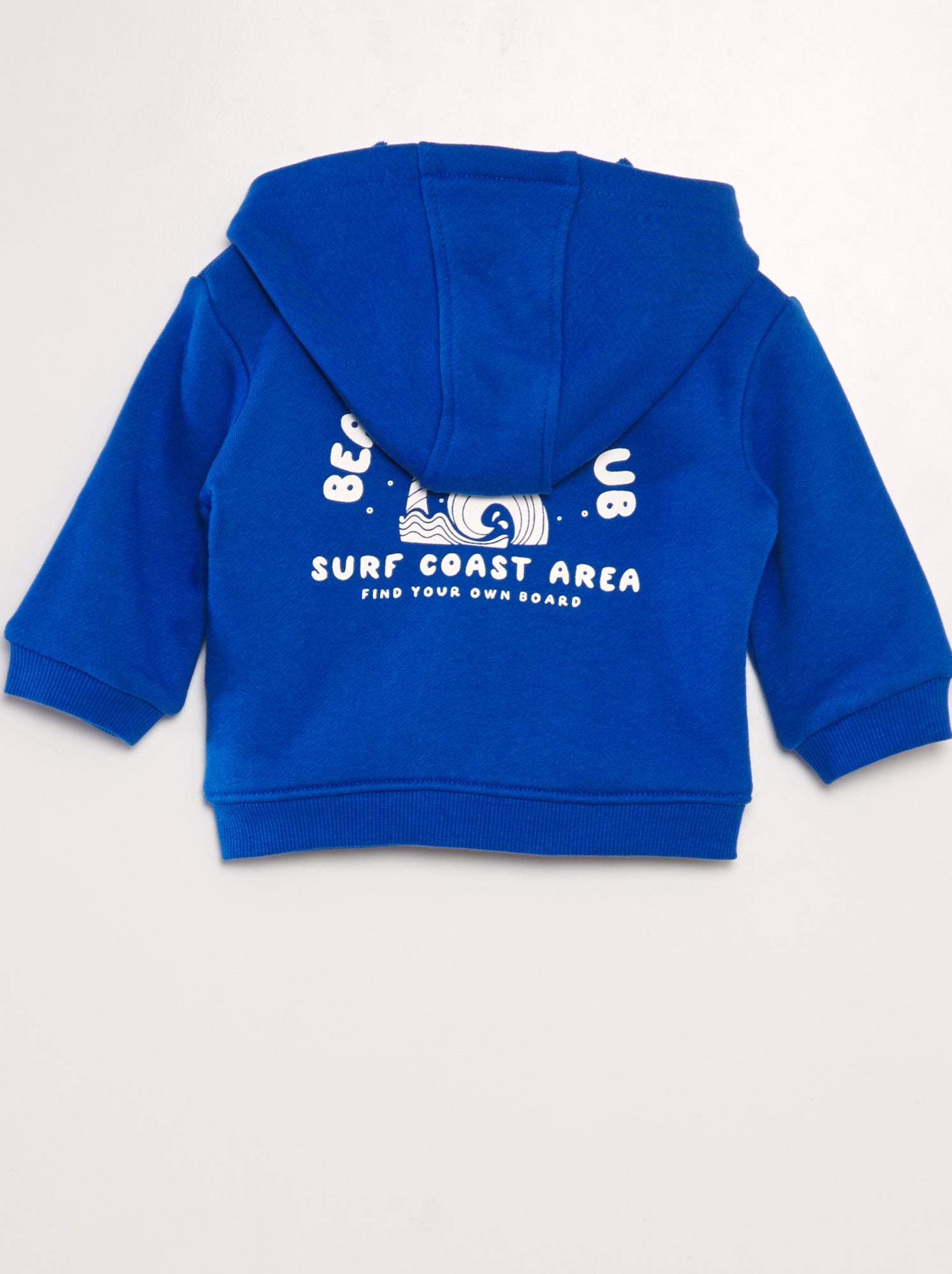 Felpa con zip e cappuccio con stampa - BLU