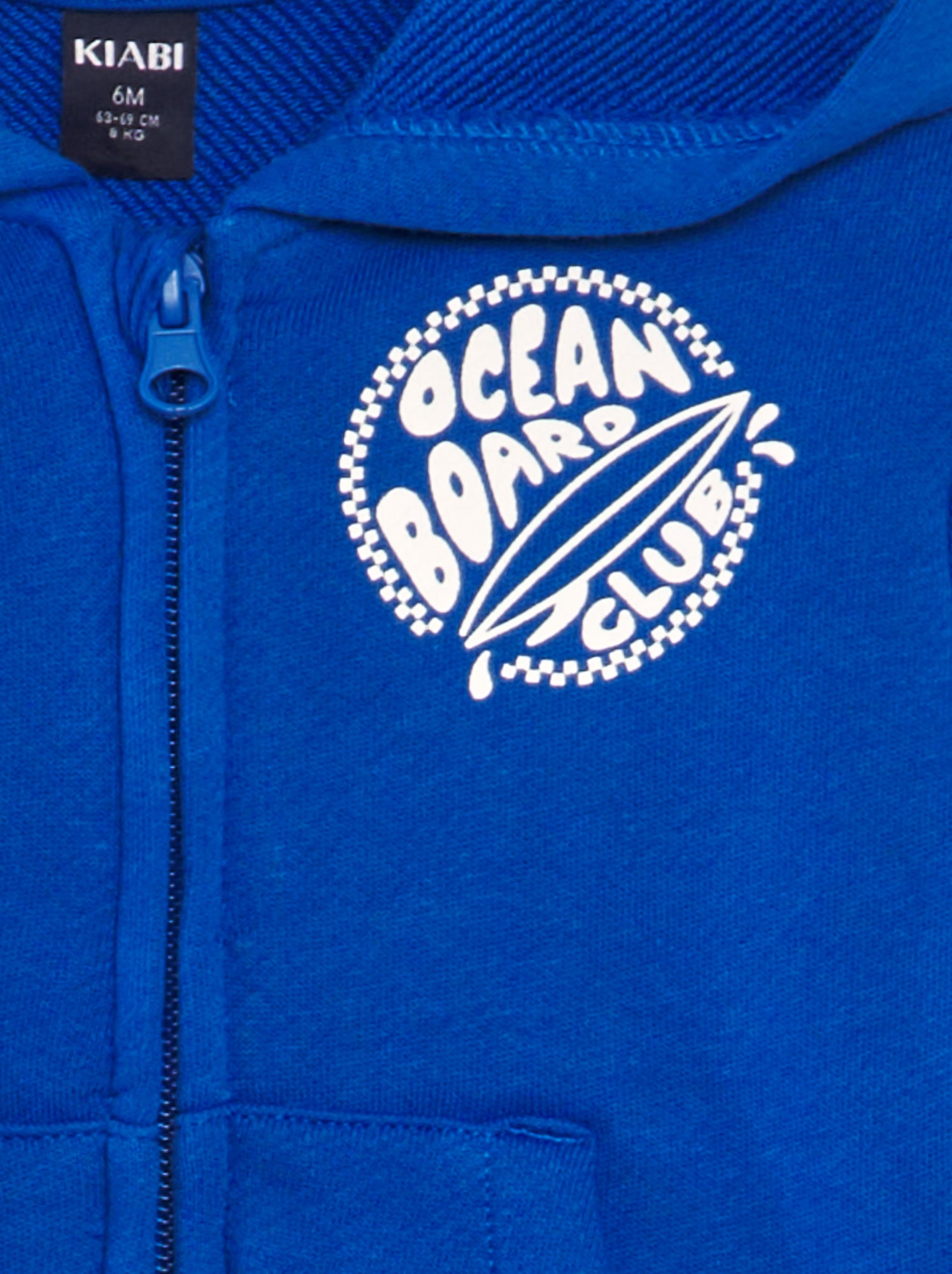 Felpa con zip e cappuccio con stampa - BLU