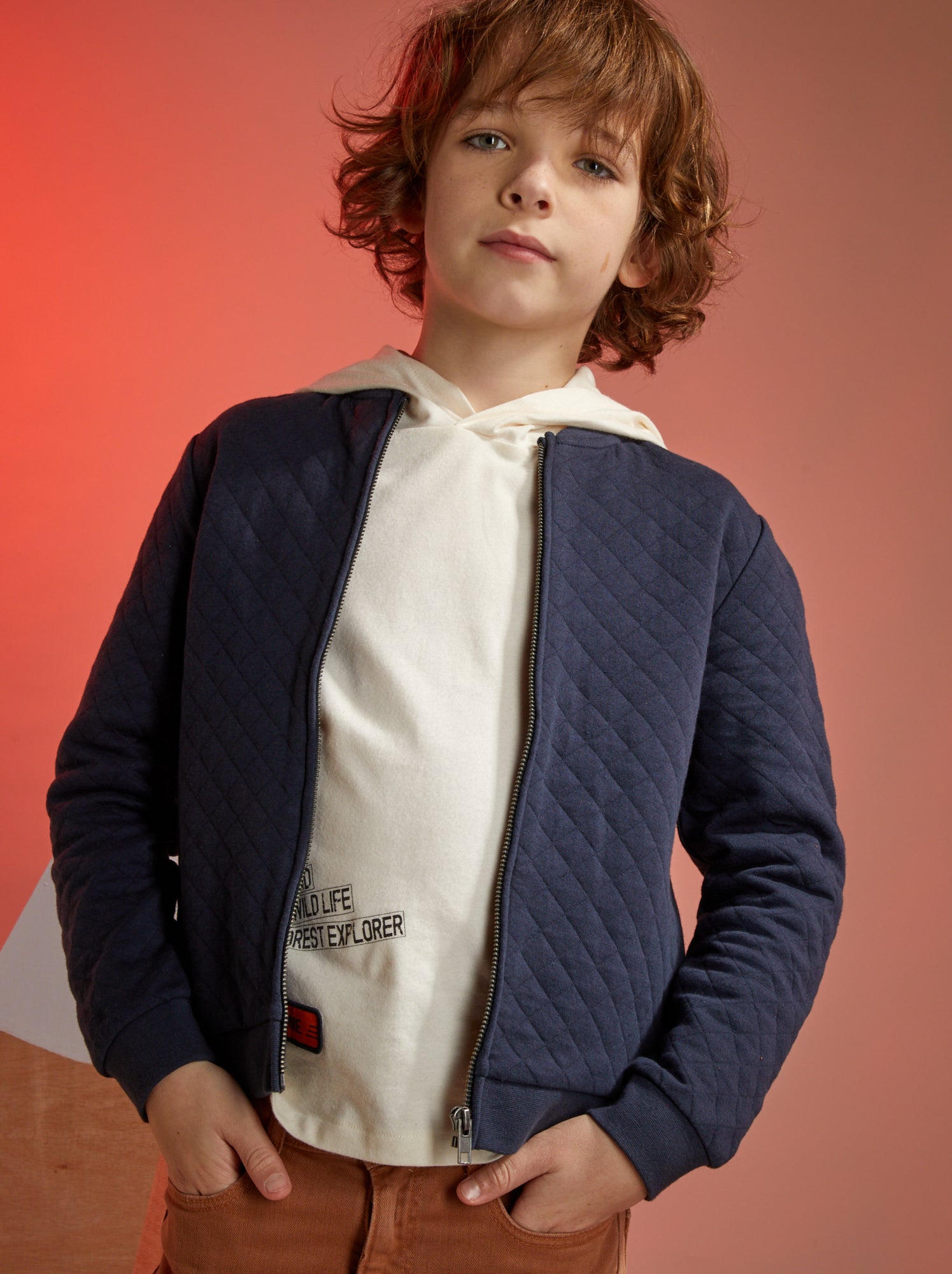 Felpa con zip in jersey - blu