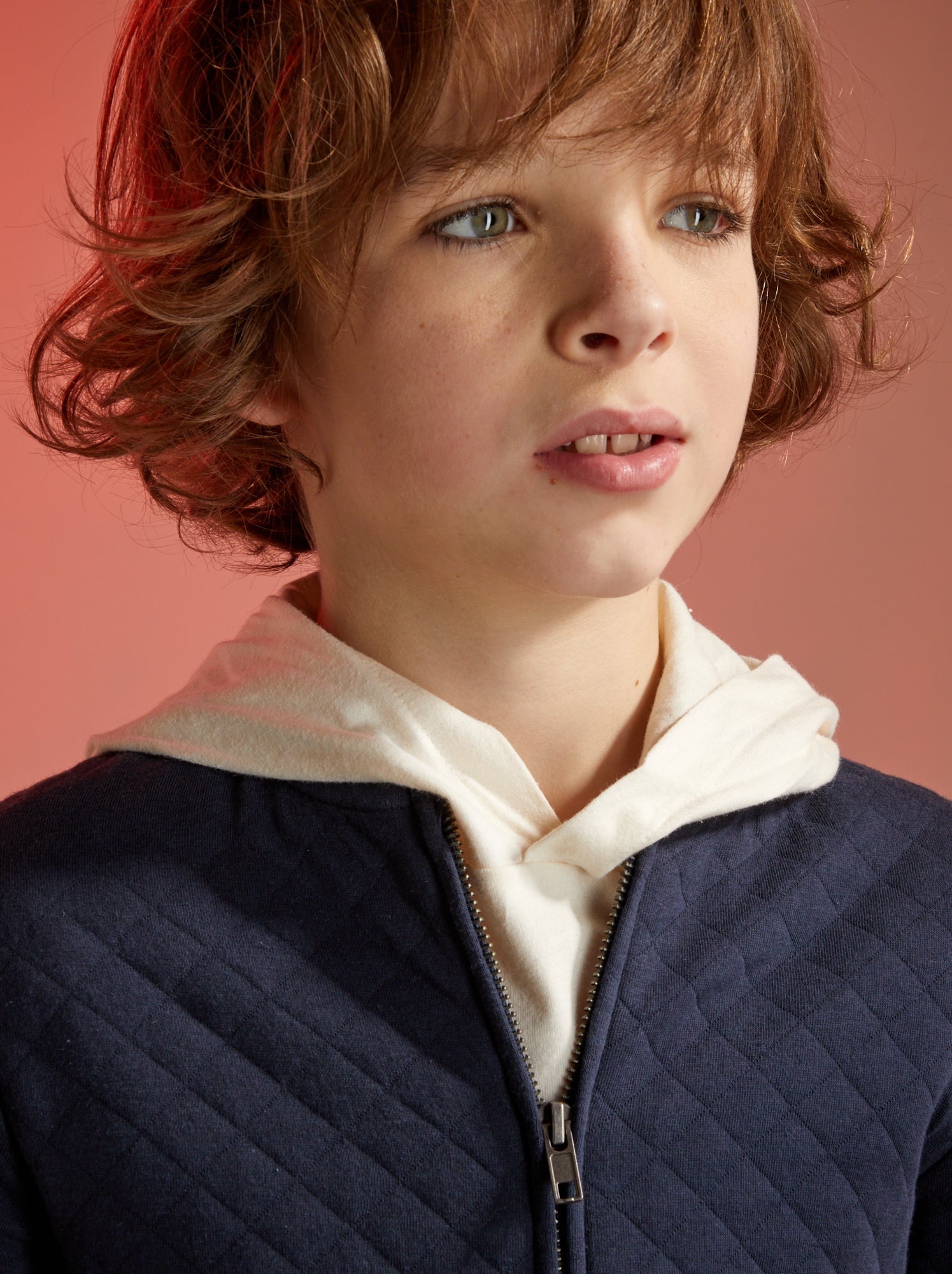 Felpa con zip in jersey - blu