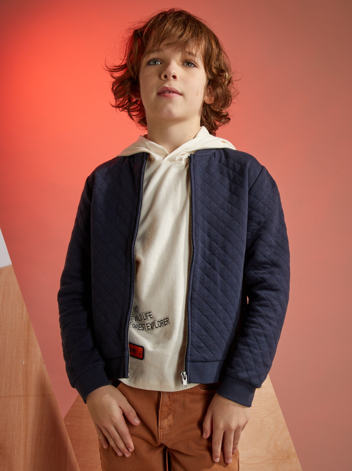 Felpa con zip in jersey - blu
