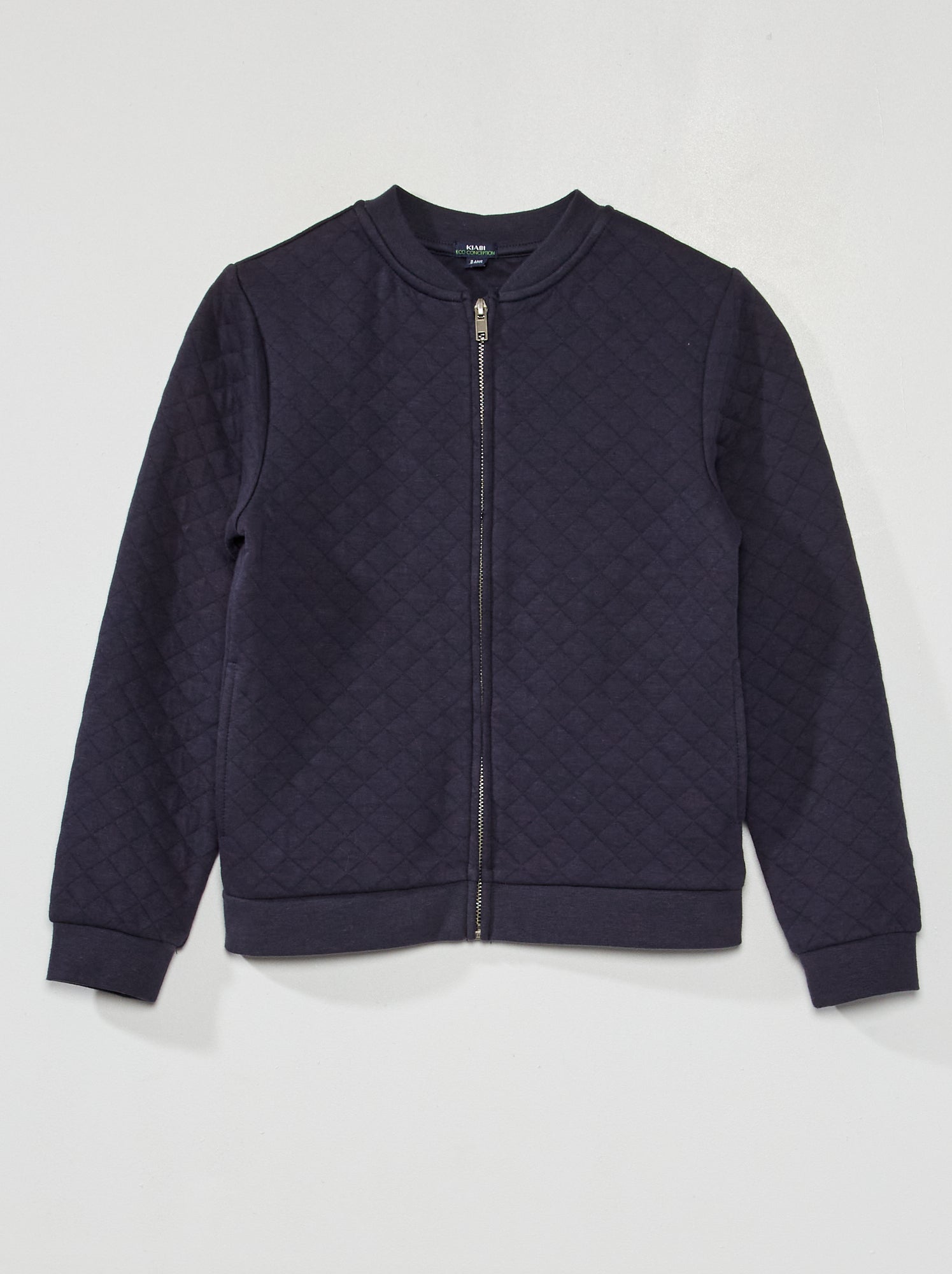 Felpa con zip in jersey - blu