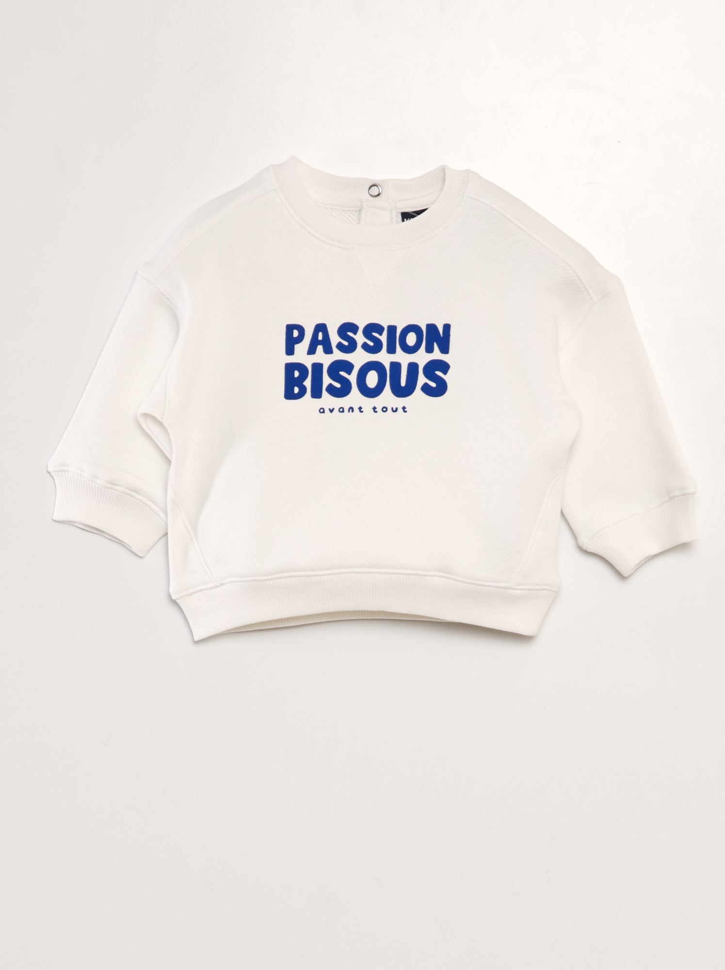 Felpa in french terry con scritta - BIANCO