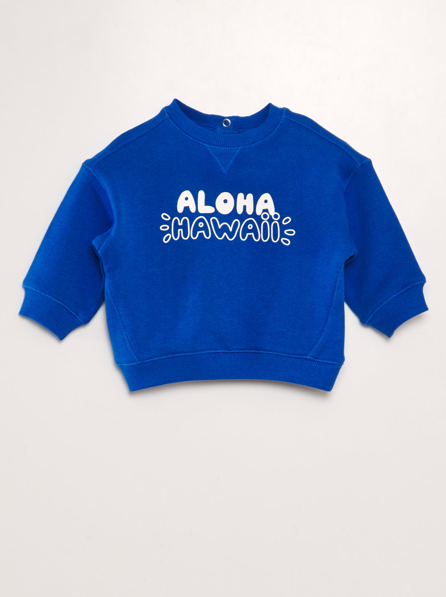 Felpa in french terry con scritta - BLU