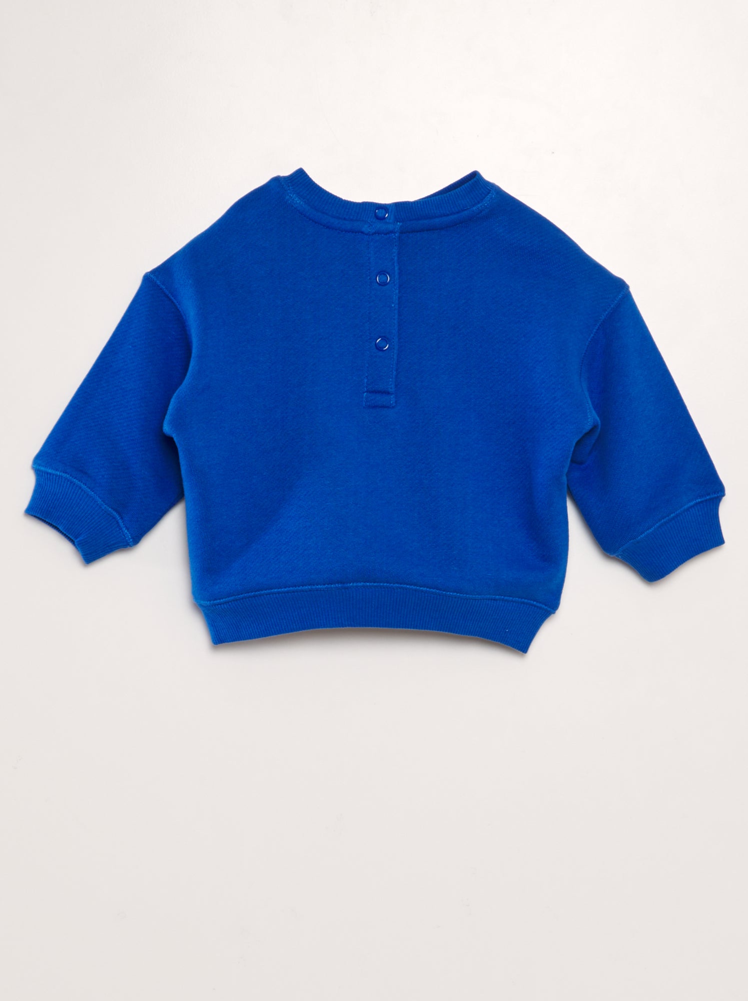 Felpa in french terry con scritta - BLU