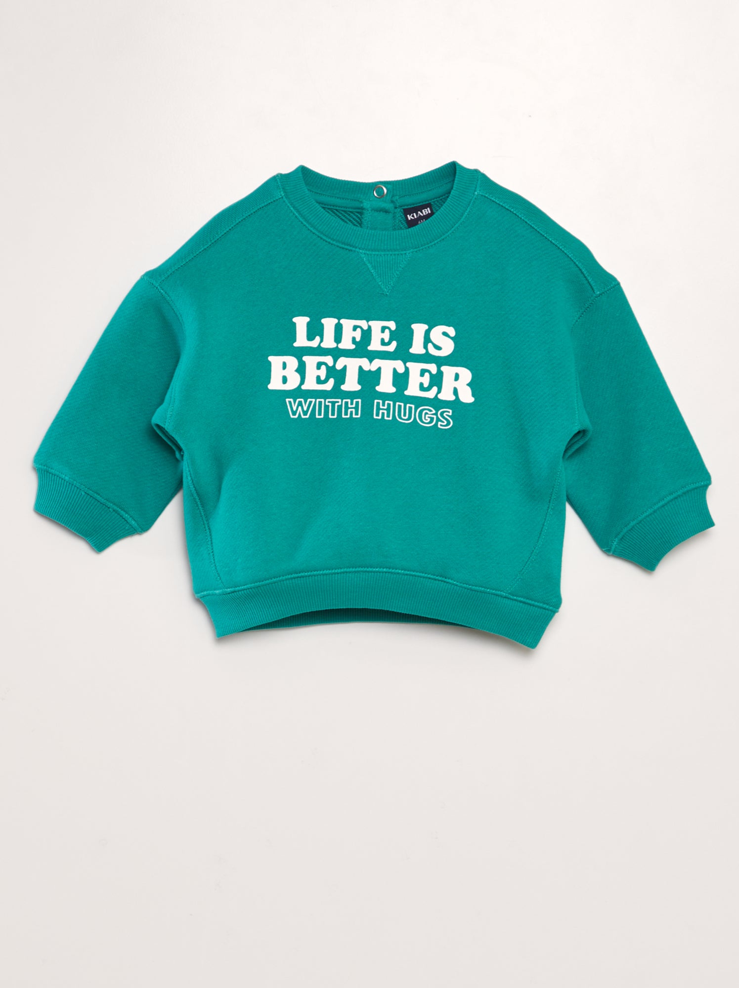 Felpa in french terry con scritta - VERDE