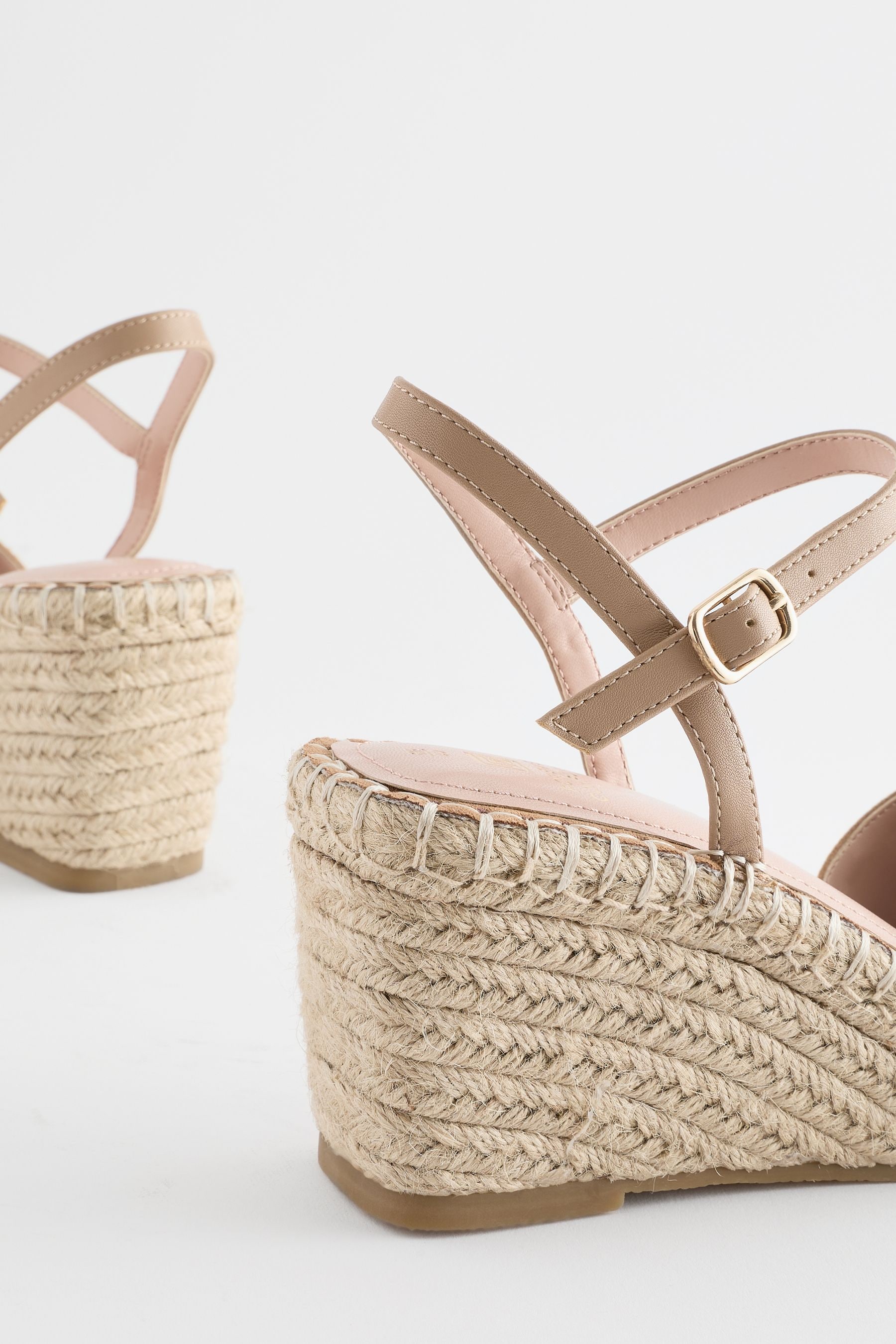 Forever Comfort® - Zeppe stile espadrillas con perline e punta quadrata