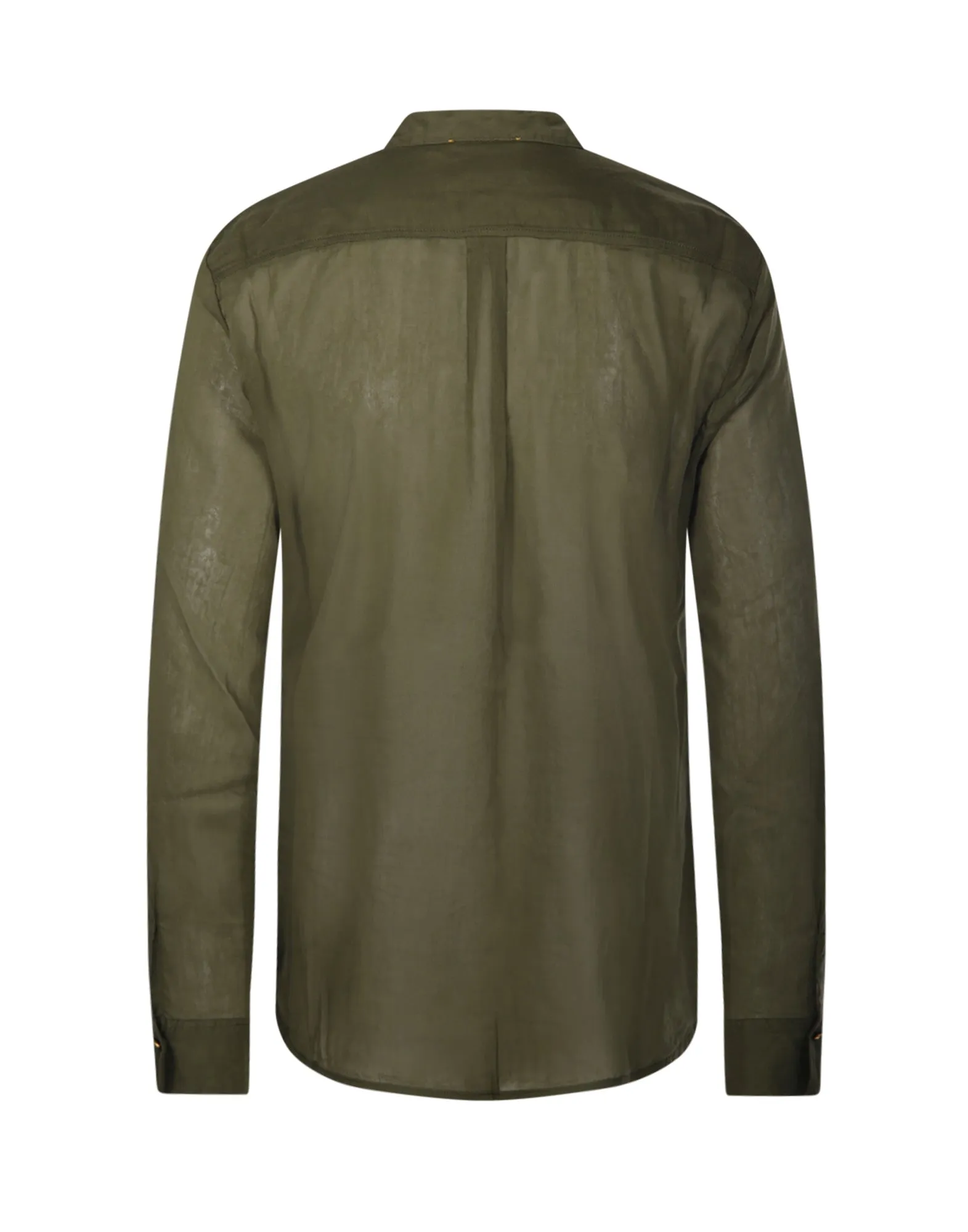FORTE FORTE Camicia con Collo alla Coreana in Voile Cotone/Seta