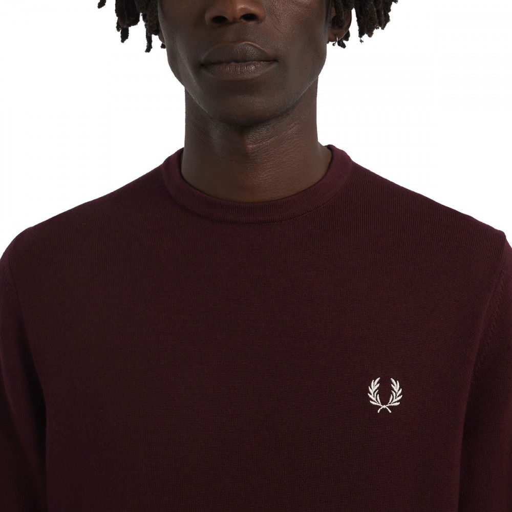 FRED PERRY MAGLIONE GIROCOLLO IN LANA E COTONE