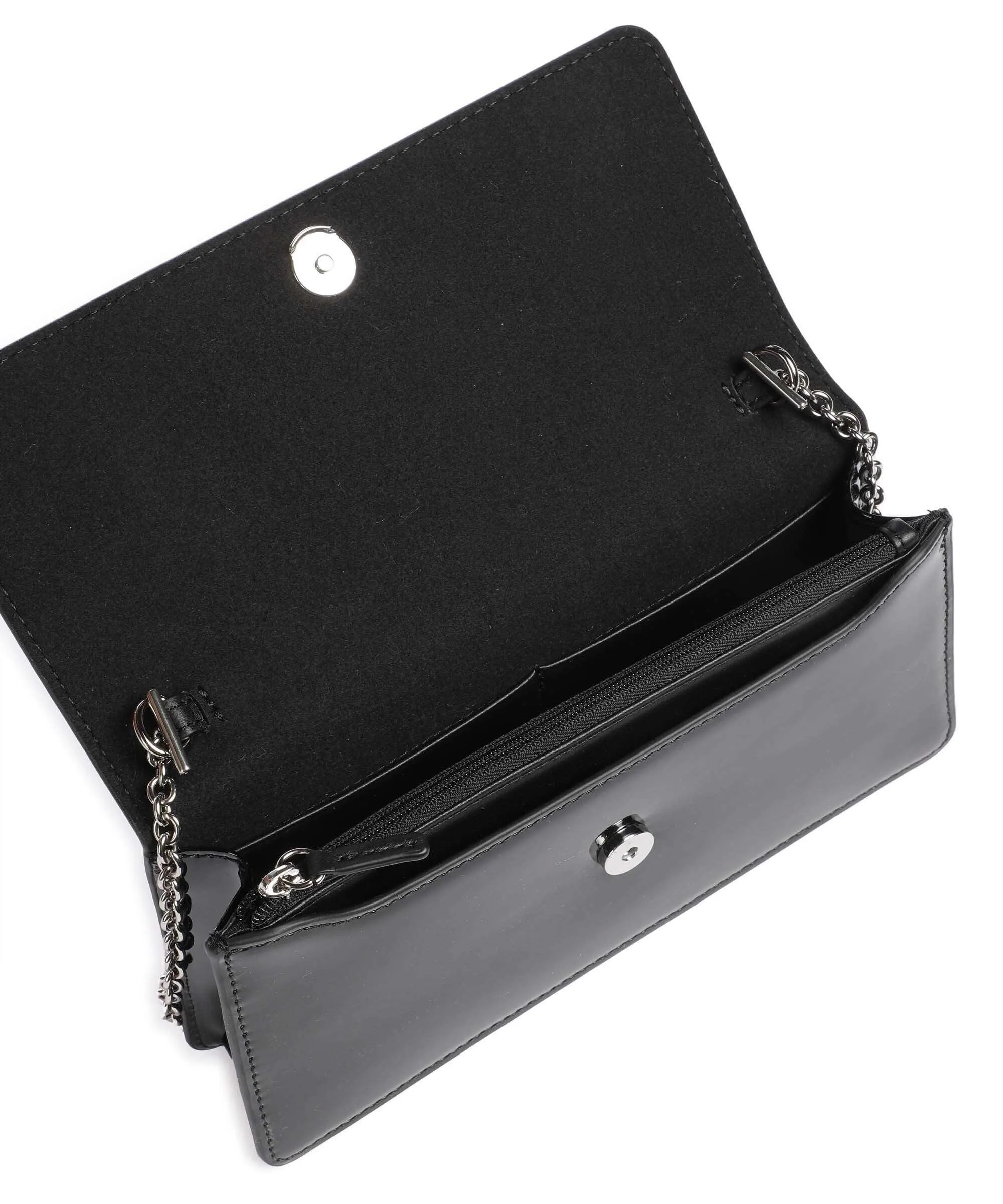  Furla Diamante Mini Borsa a tracolla pelle verniciata nero  