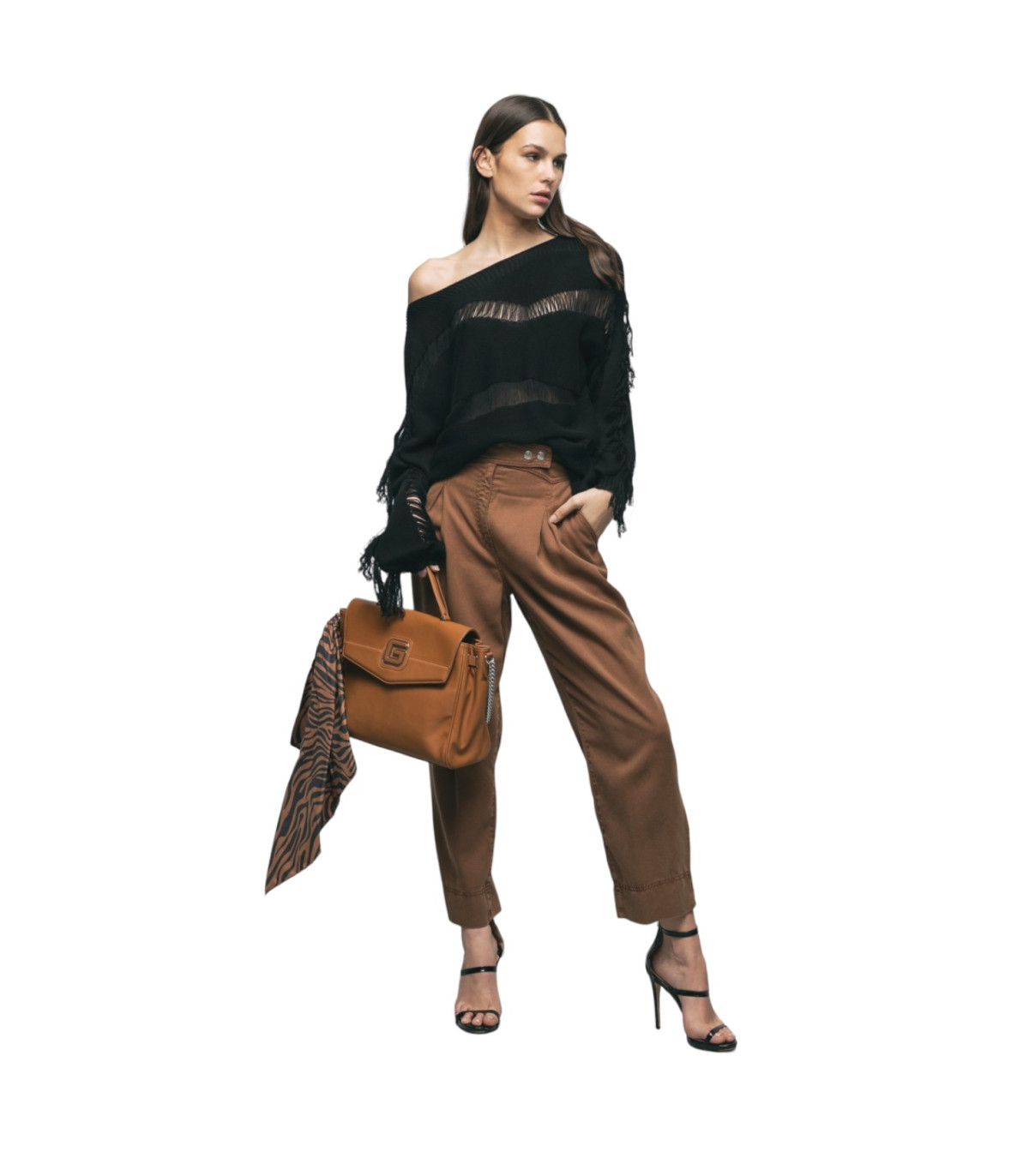Gaelle Donna Pantaloni   Chino Doppio Bottone Logato