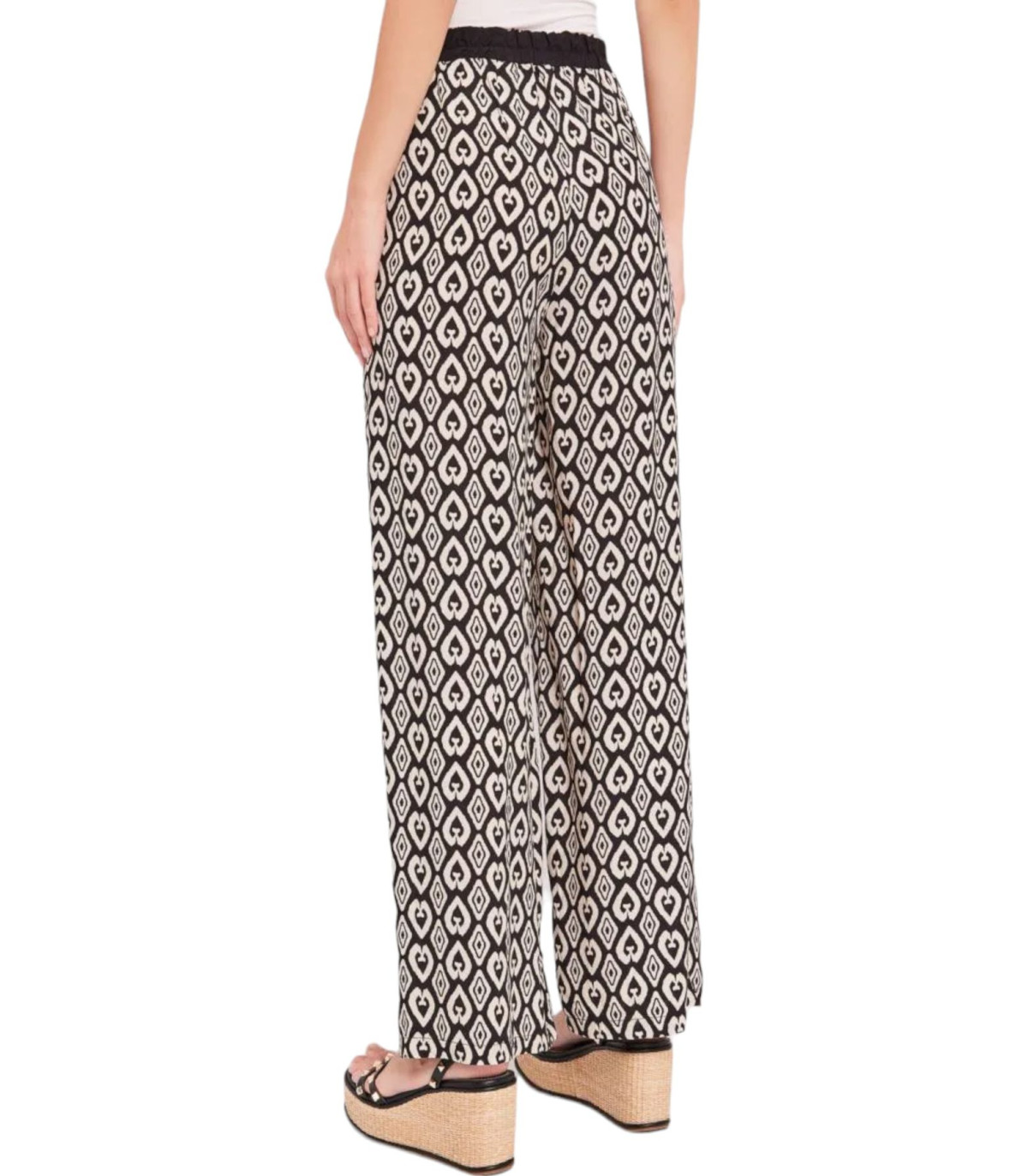 Gaudi Donna Pantaloni  Con Fantasia Bianco Nero