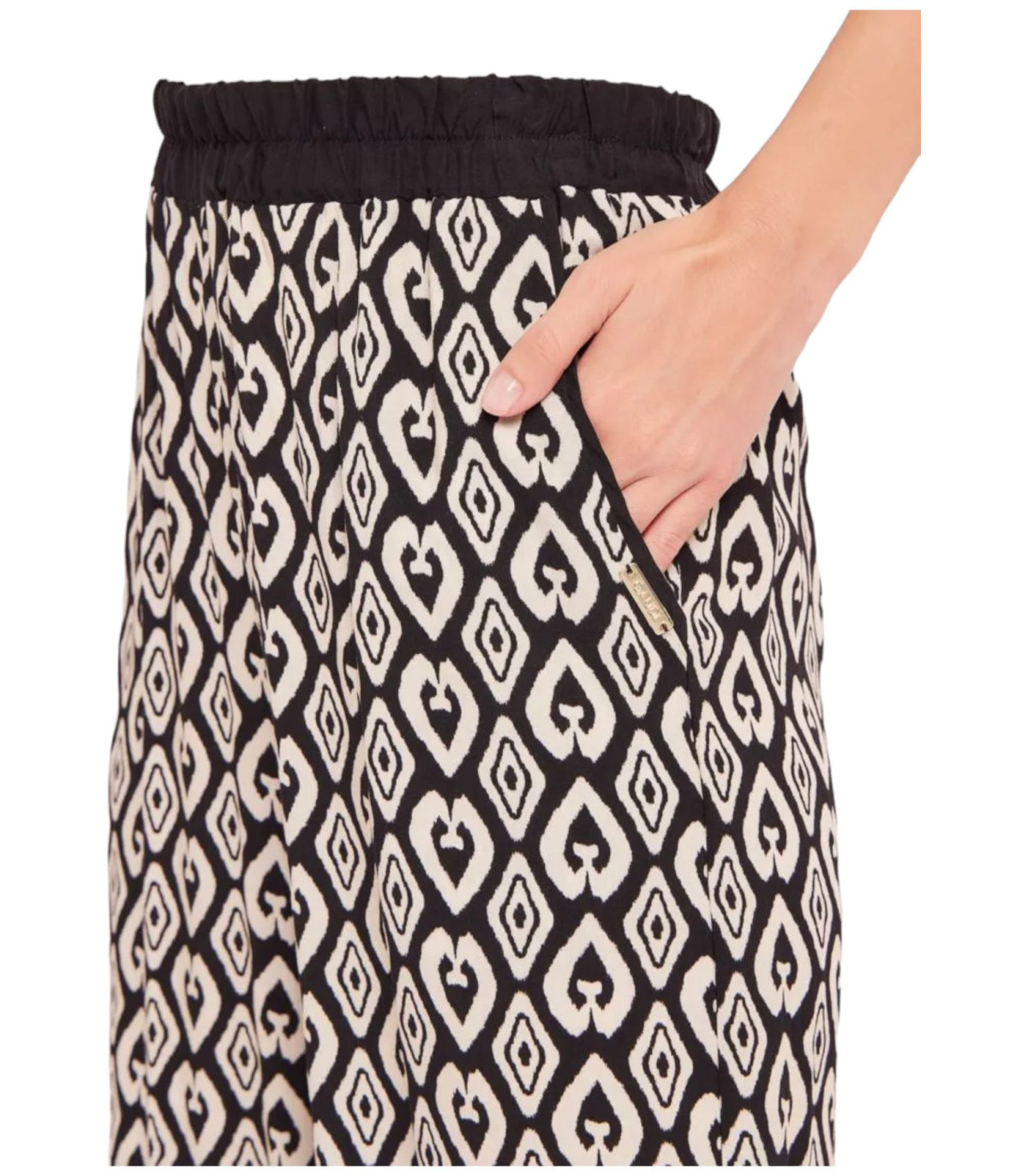 Gaudi Donna Pantaloni  Con Fantasia Bianco Nero