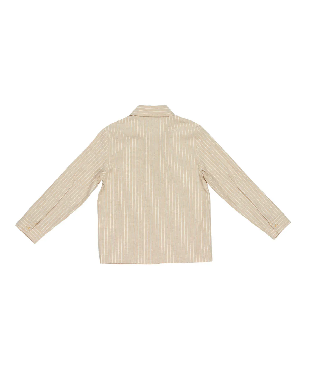 Giacca camicia crema a righe per bambino