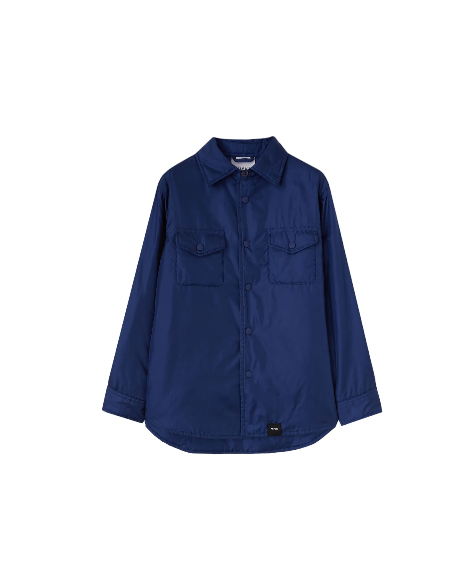 Giacca camicia in nylon leggero blu royal per bambini