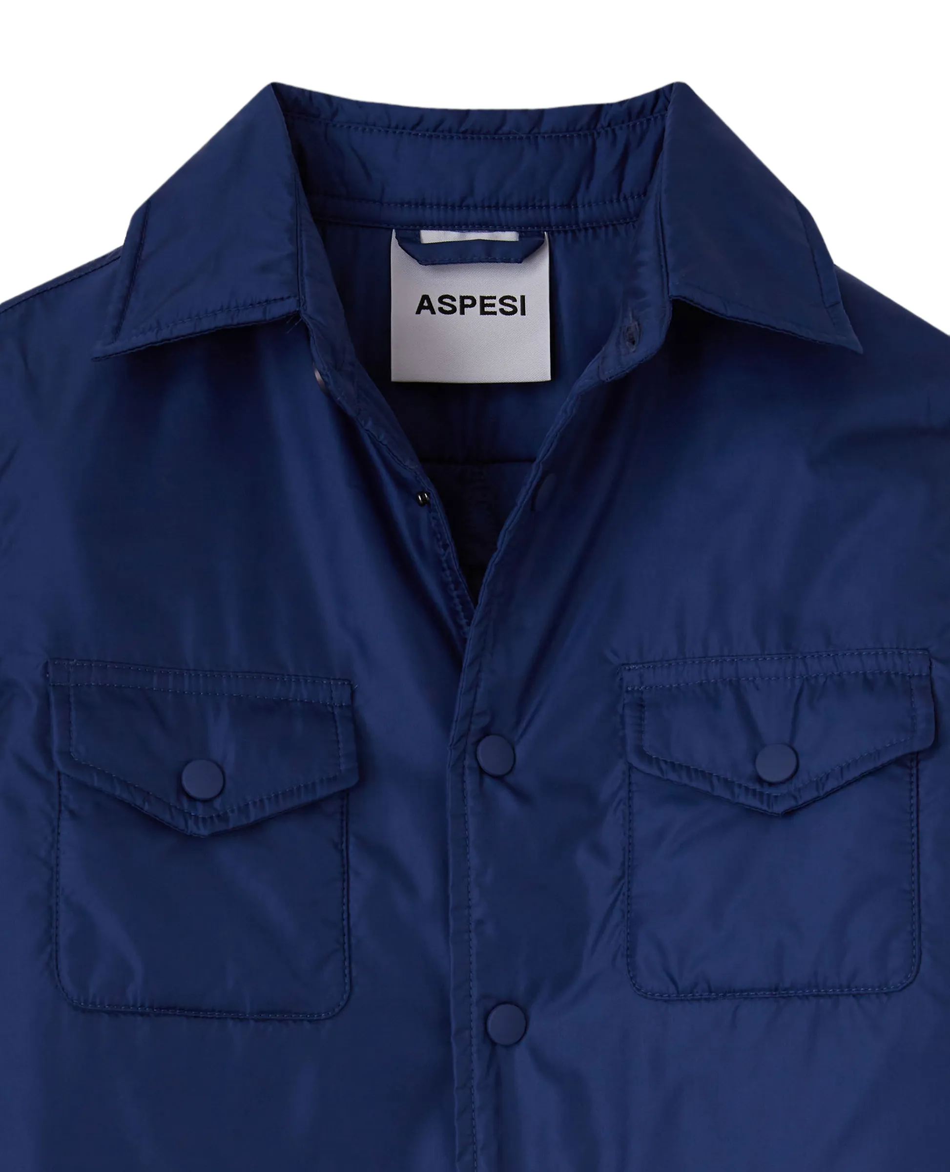 Giacca camicia in nylon leggero blu royal per bambini