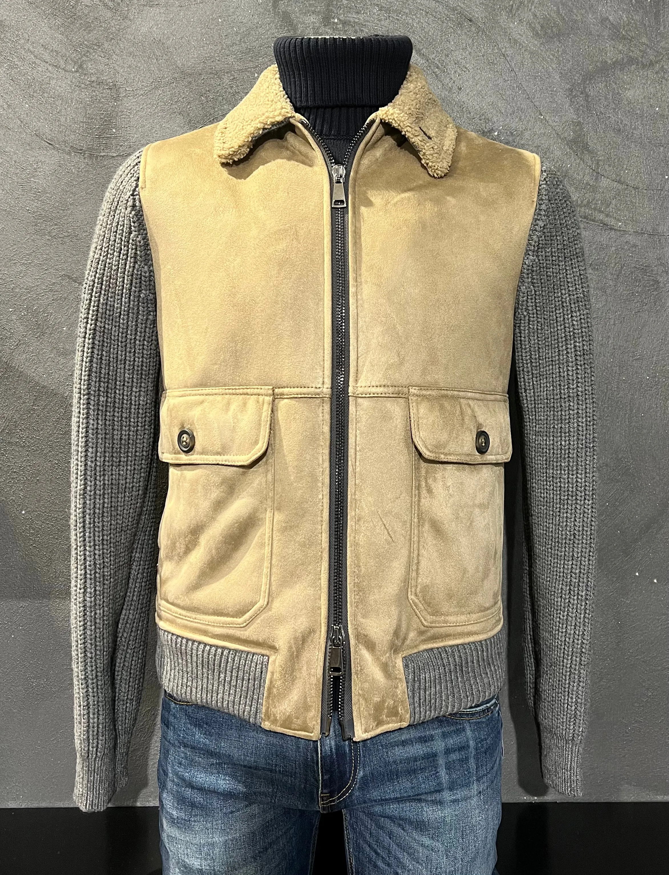Giacca camoscio/maglia