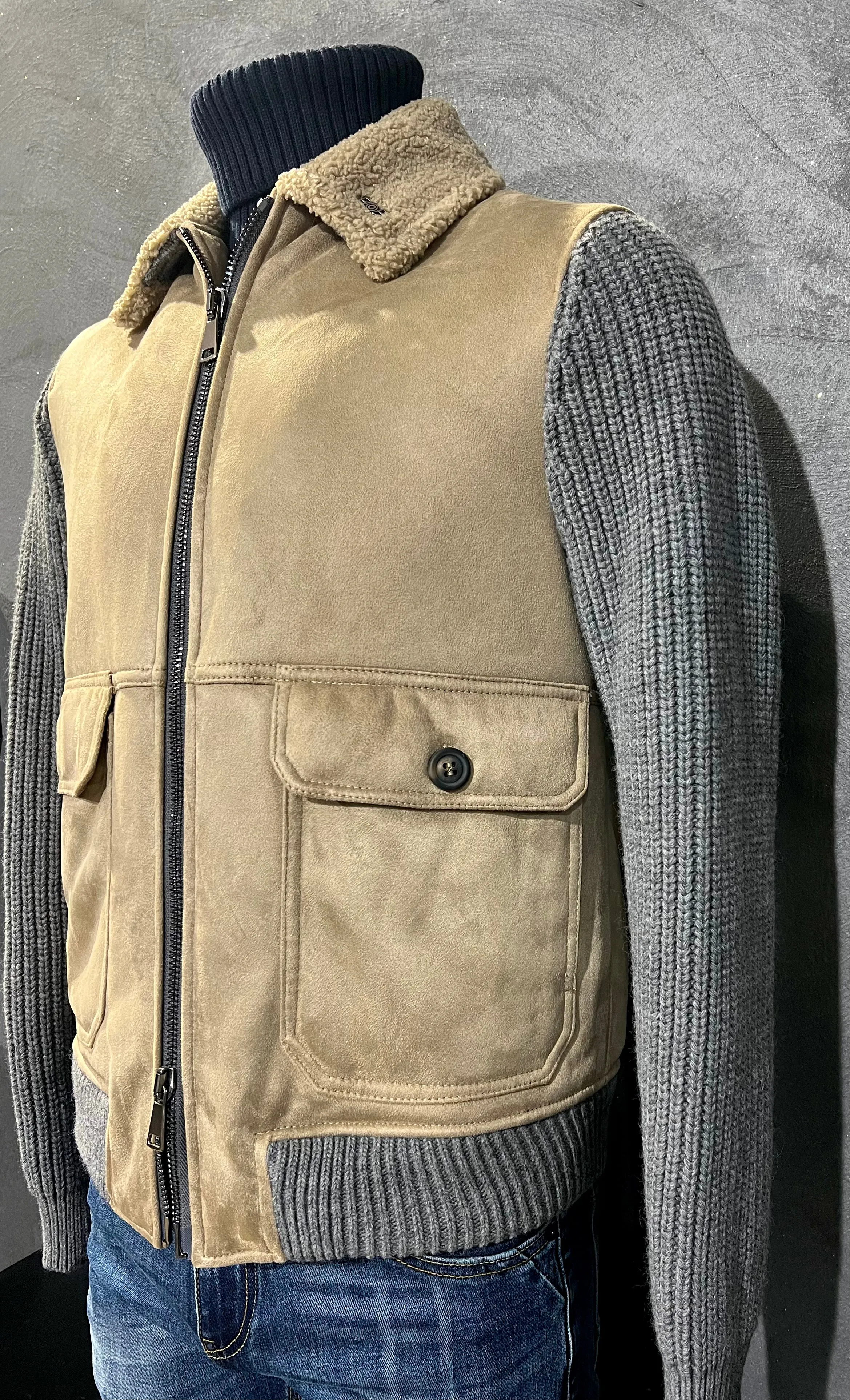 Giacca camoscio/maglia
