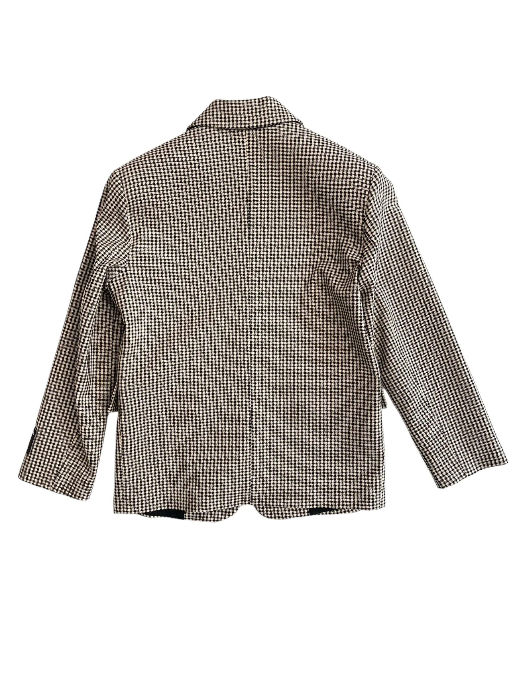 Giacca check nero e beige per bambina