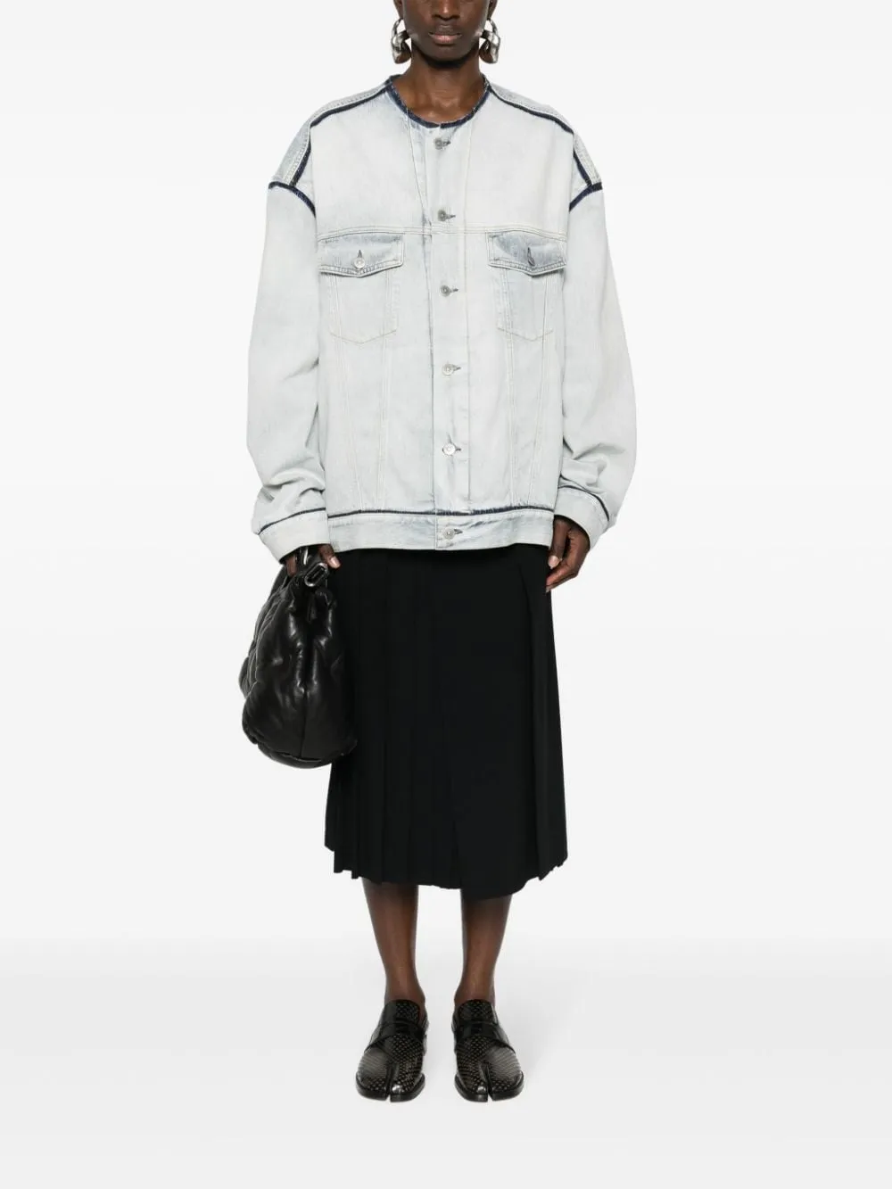 Giacca denim con dettagli a contrasto