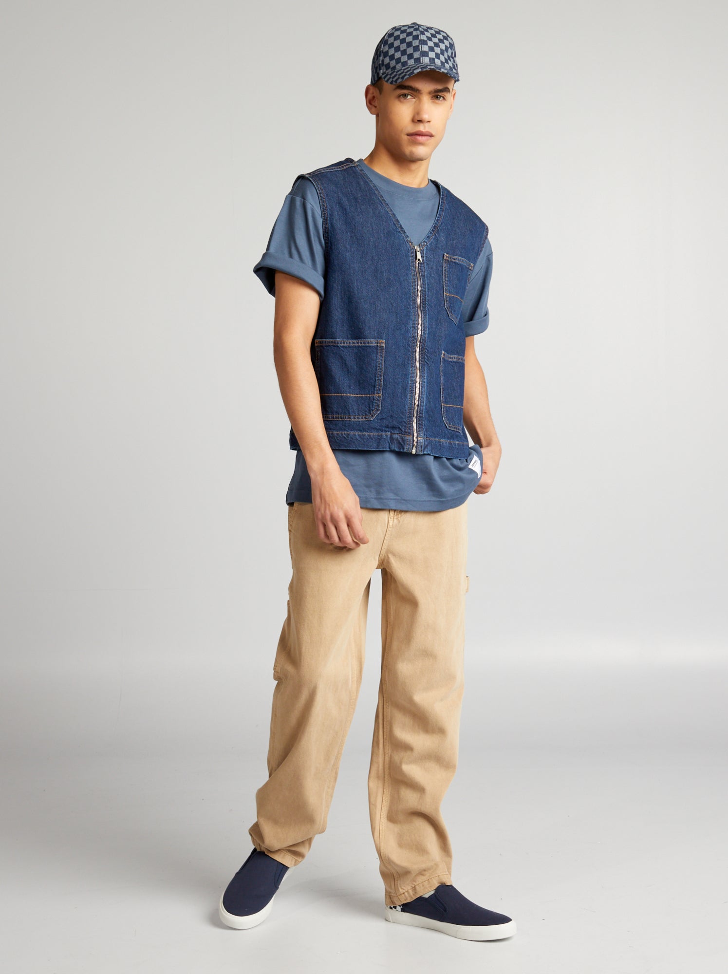 Giacca in jeans senza maniche - BLU