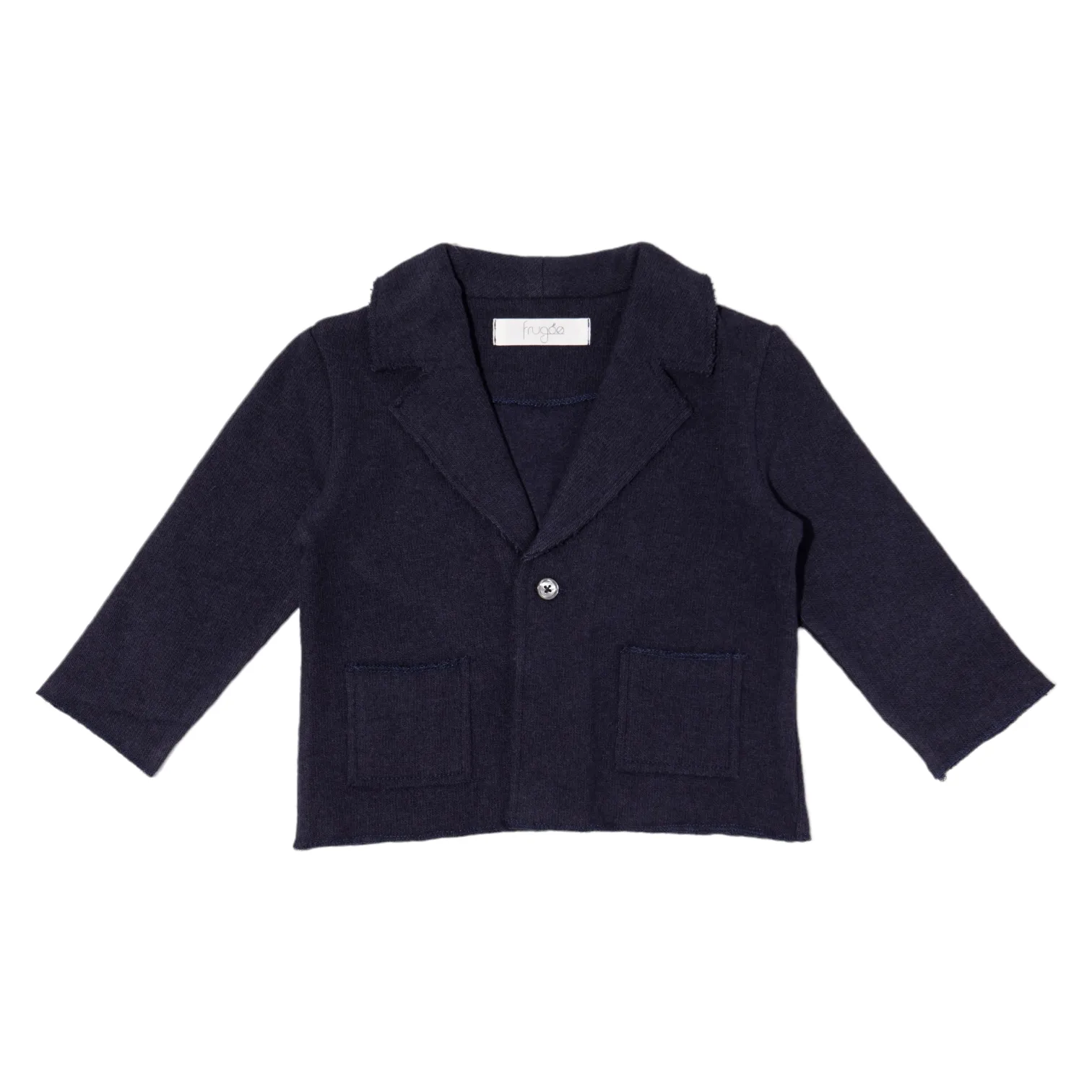 Giacca in maglia blu per neonato e bambino