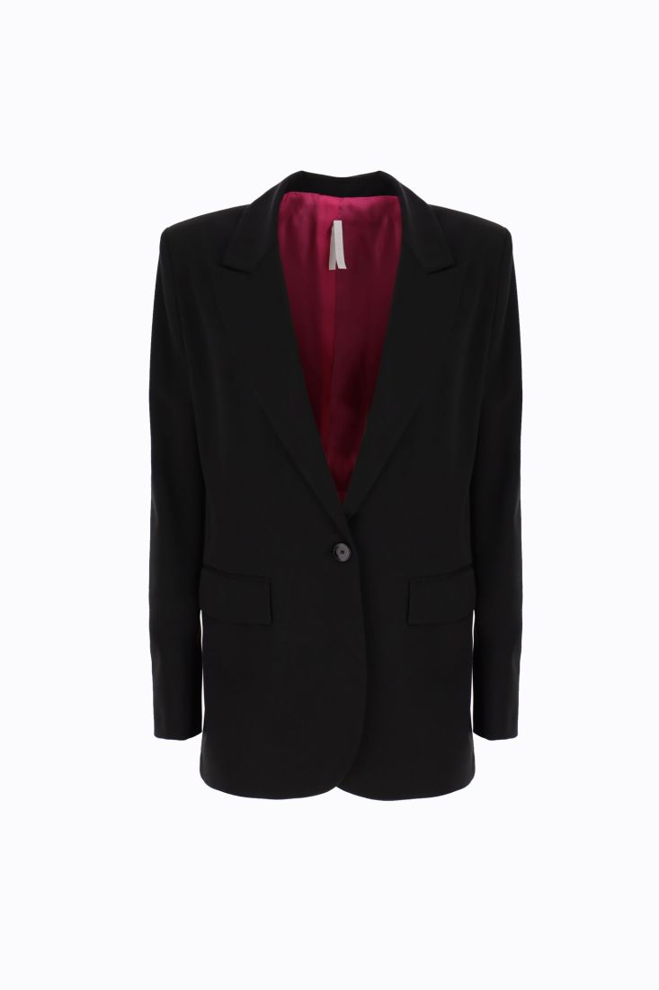 Giacca monopetto oversize monocolour con rever classici