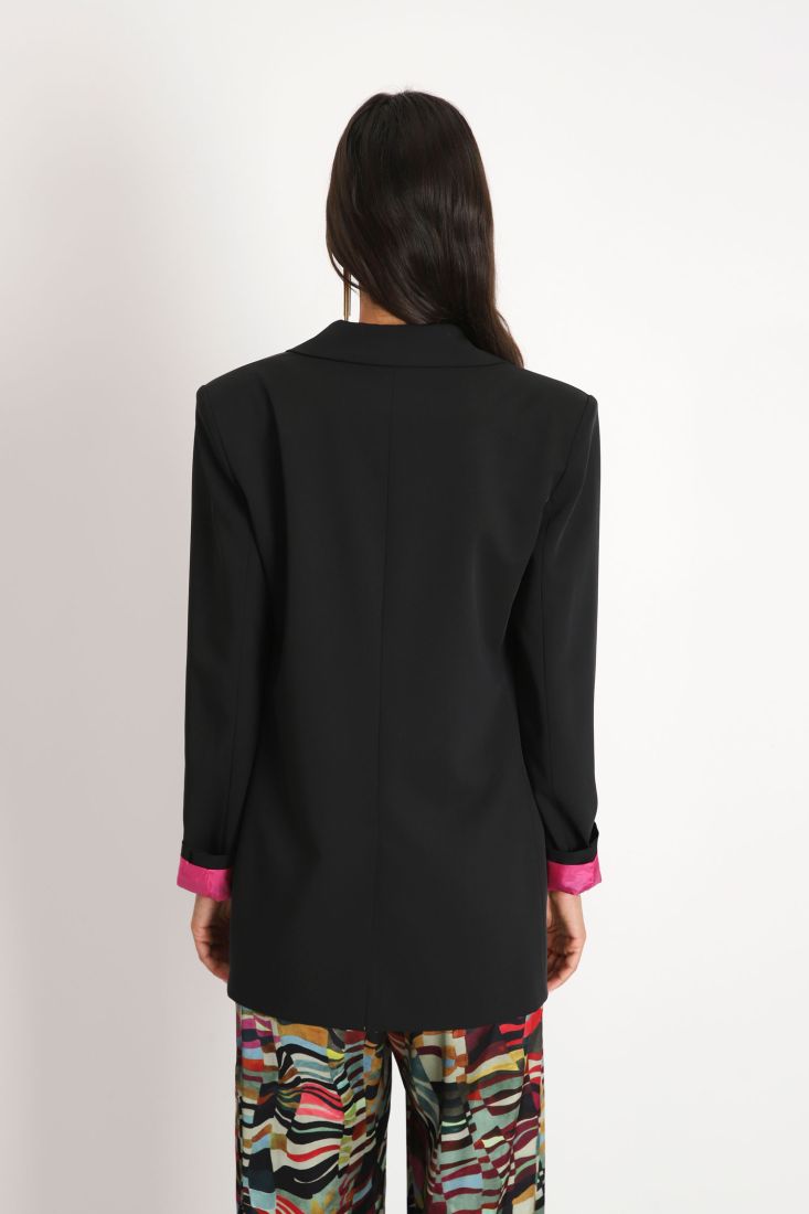 Giacca monopetto oversize monocolour con rever classici