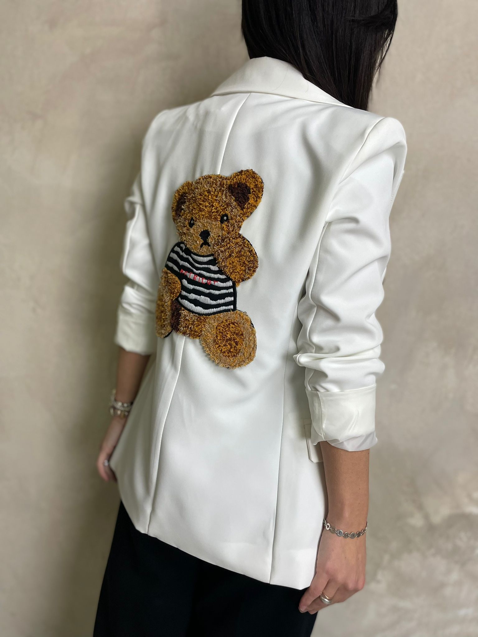 Giacca Striped Bear Bianco