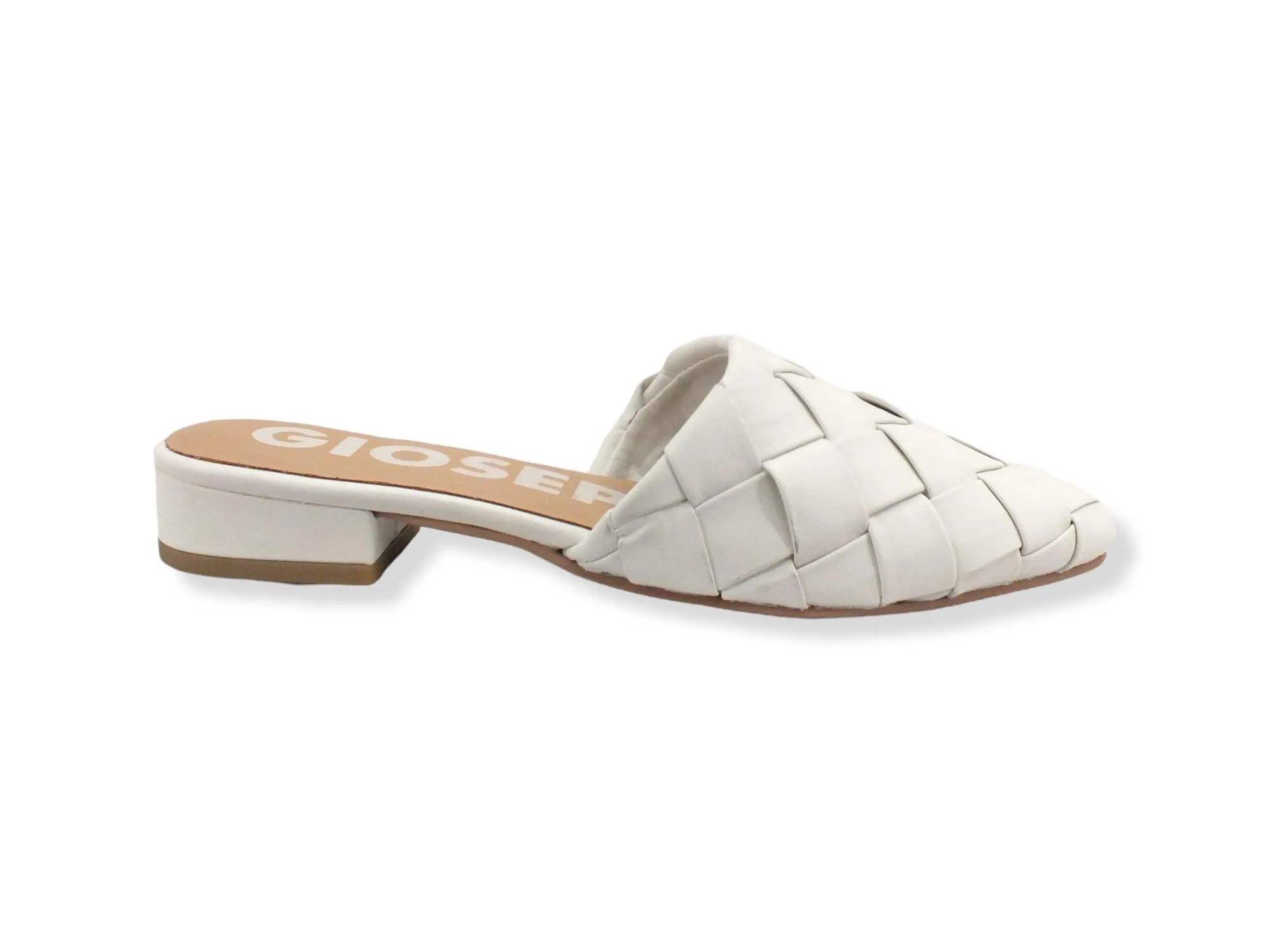 GIOSEPPO Lika Ciabatta Sabot Intreccio Off White 65064