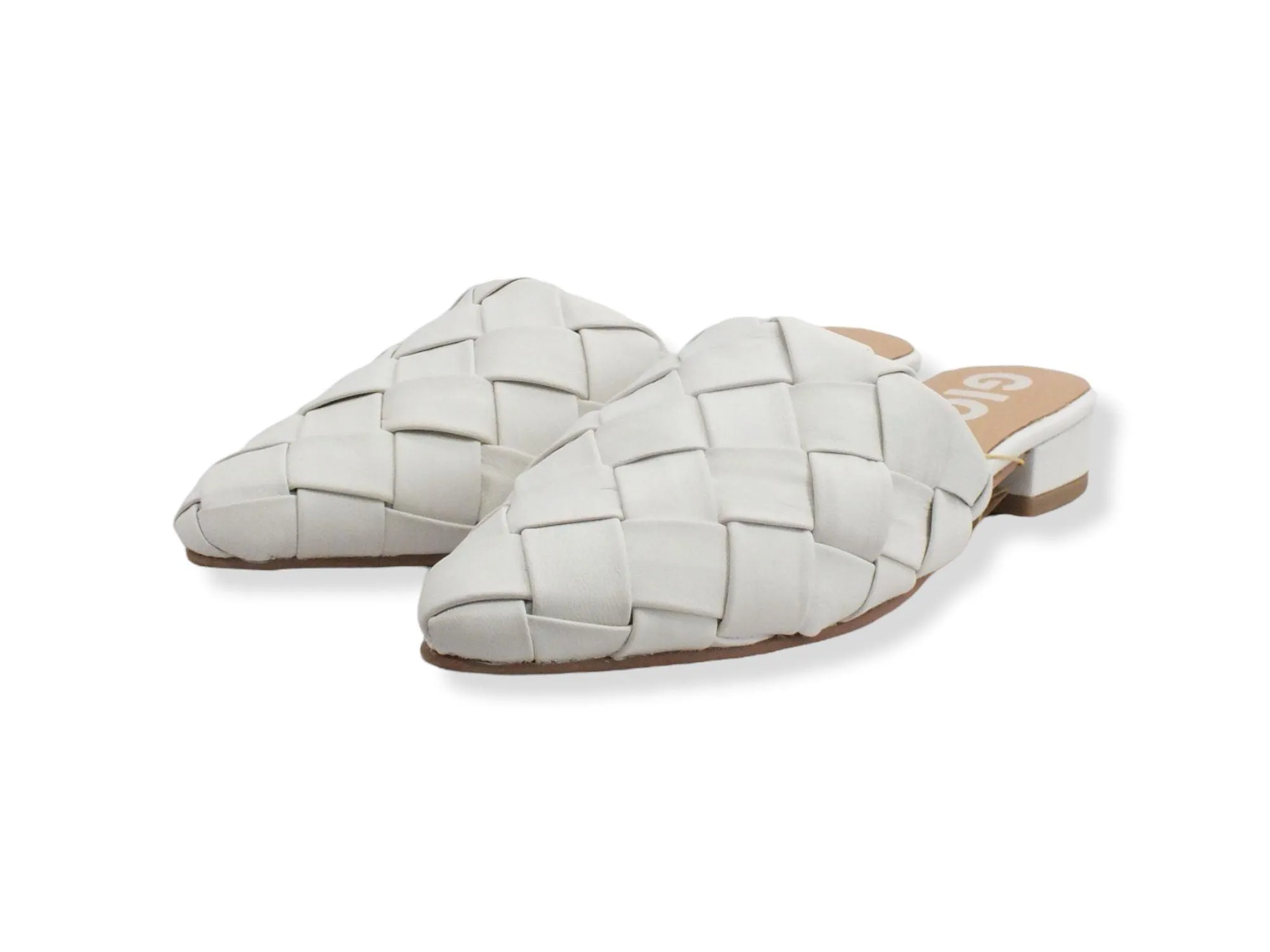 GIOSEPPO Lika Ciabatta Sabot Intreccio Off White 65064