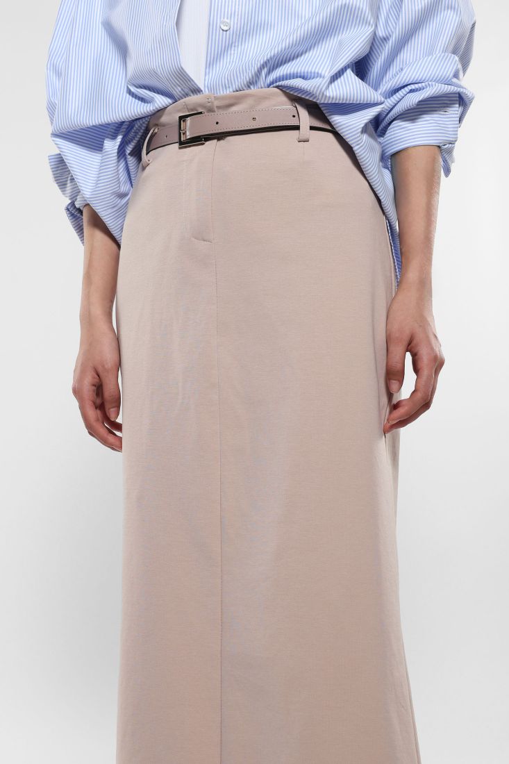 Gonna lunga monocolour con cintura sottile