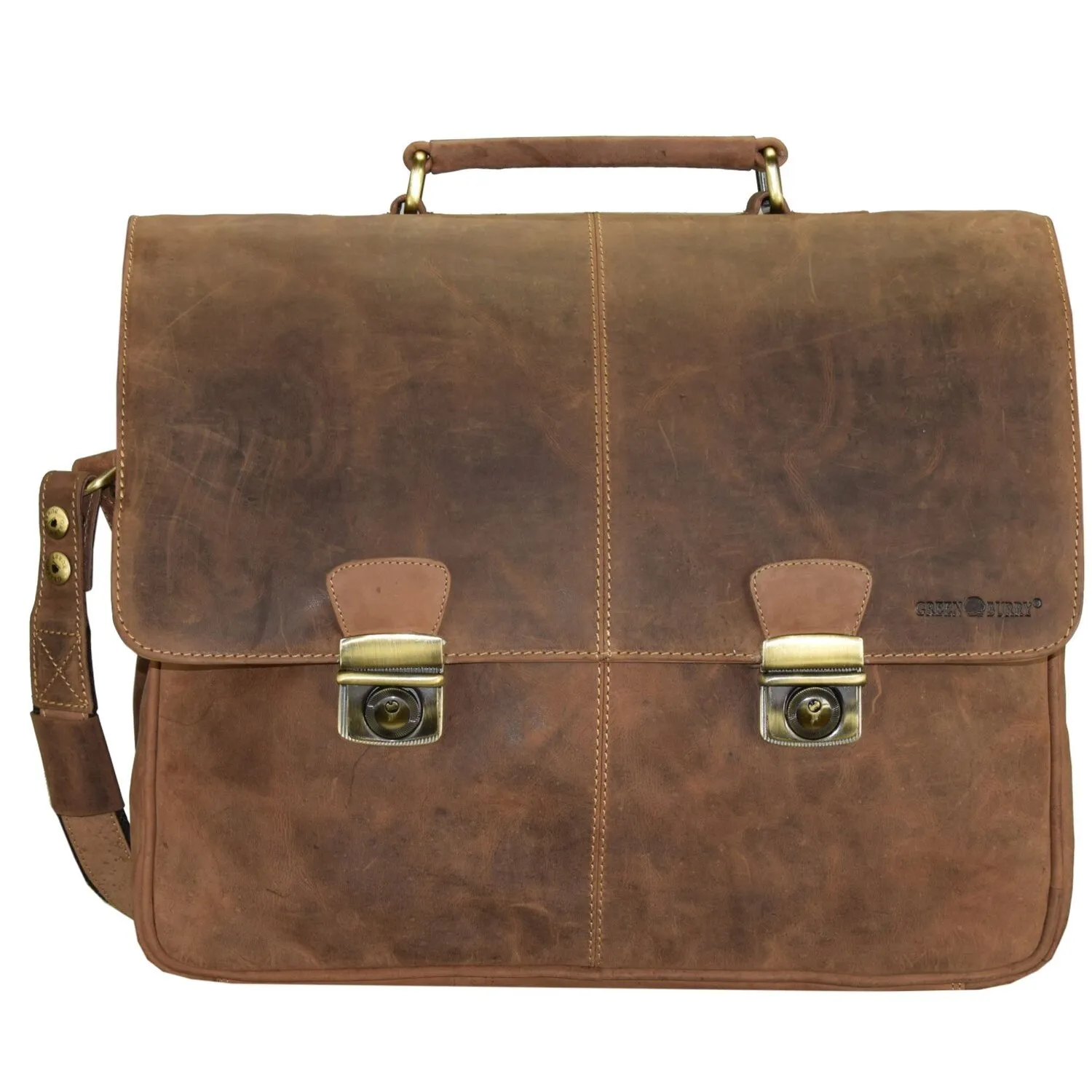 Greenburry Cartella vintage in pelle 42 cm Scomparto per computer portatile
