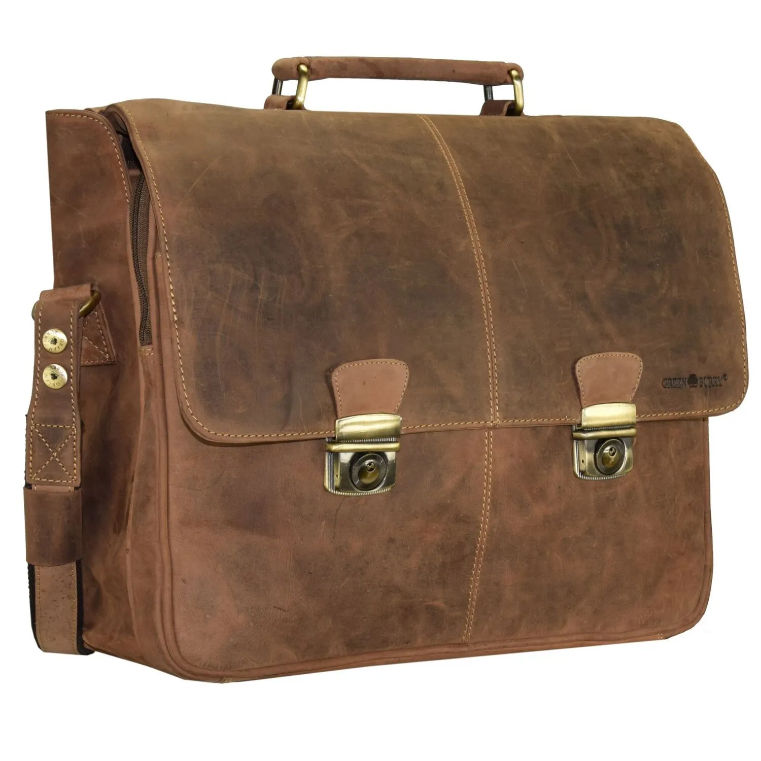 Greenburry Cartella vintage in pelle 42 cm Scomparto per computer portatile