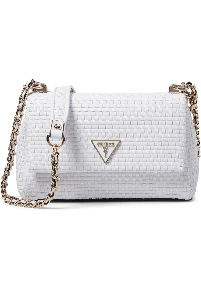 Guess  ---------    ------------Borsa a tracolla con patta etel - bianco