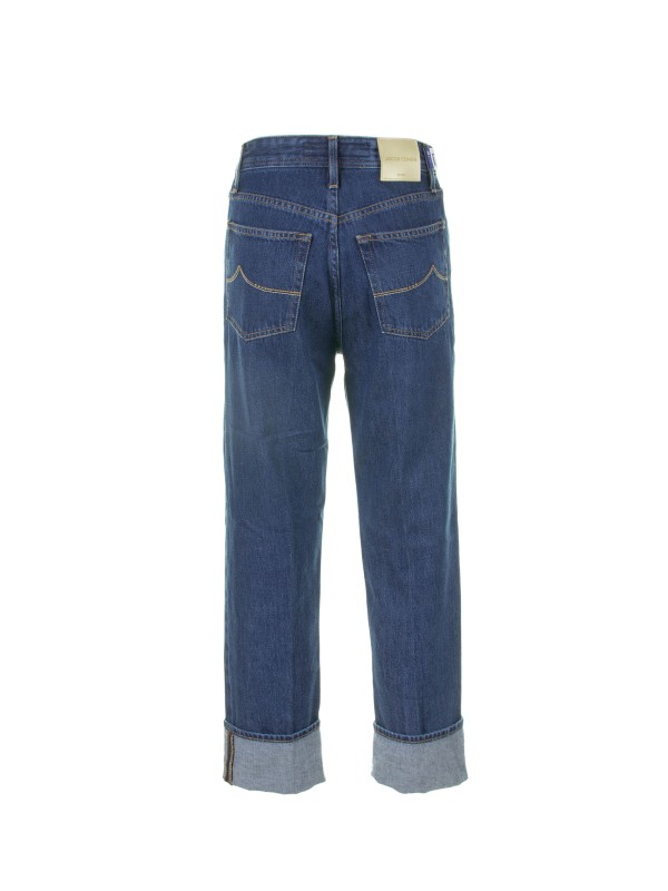 High Waist Boyfriend Jeans with Cuff