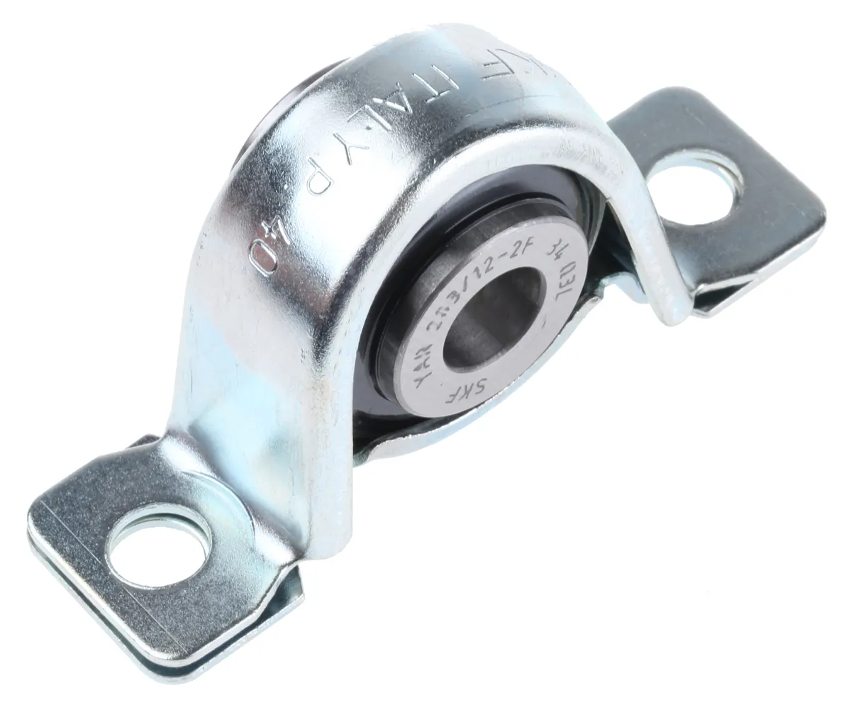 Involucro cuscinetto assiale, SKF P 12 TF, Ø interno 12mm, foro di montaggio 8mm, lungo 86mm, alto 44mm, in Acciaio