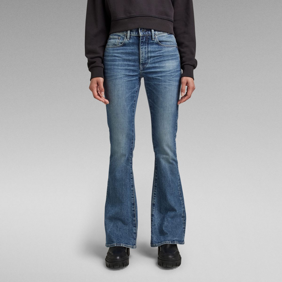 JEANS Donna G-STAR D21290 C052 - 3301 FLARE JEANS FADED CASCADE