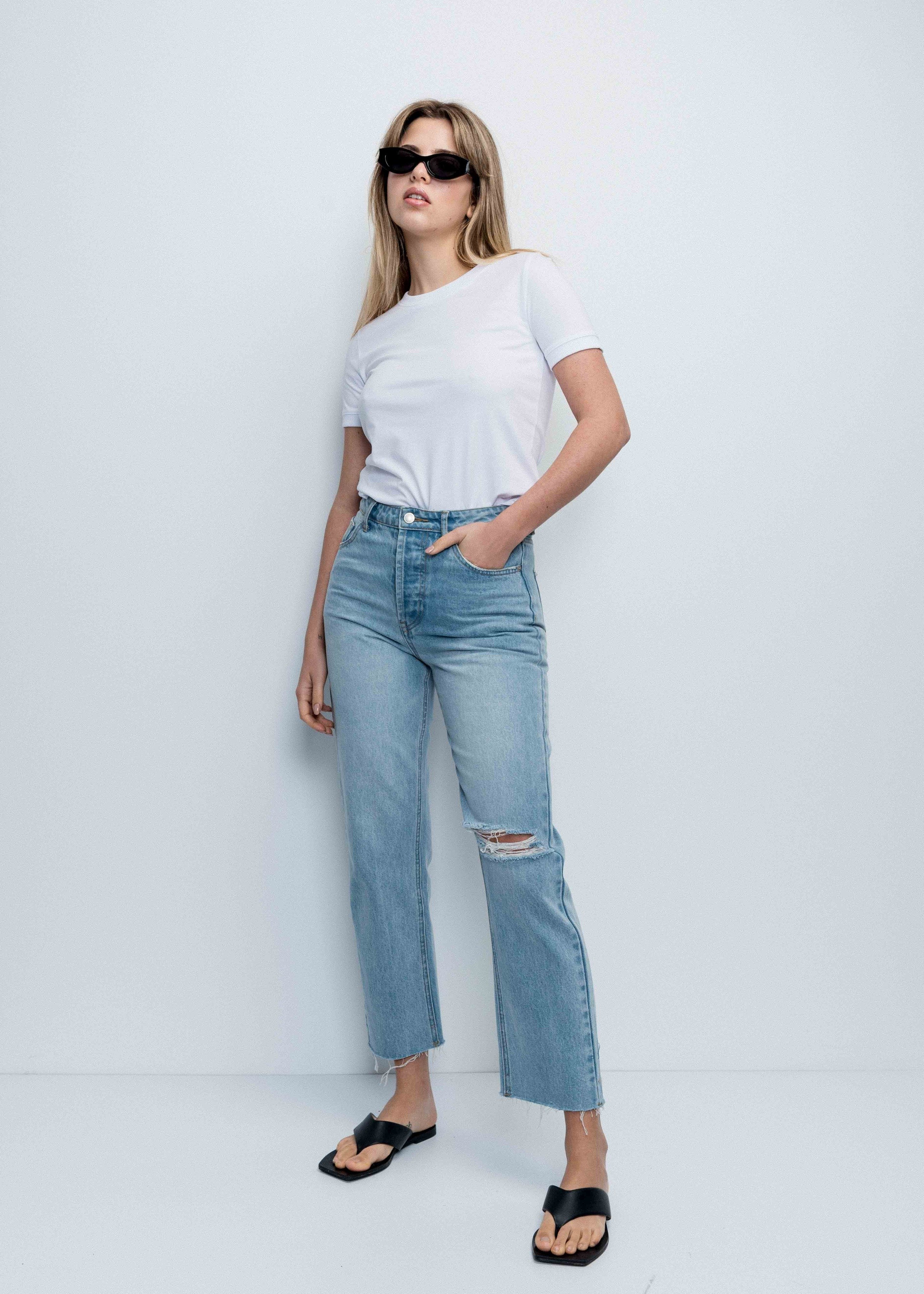 Jeans straight rotos