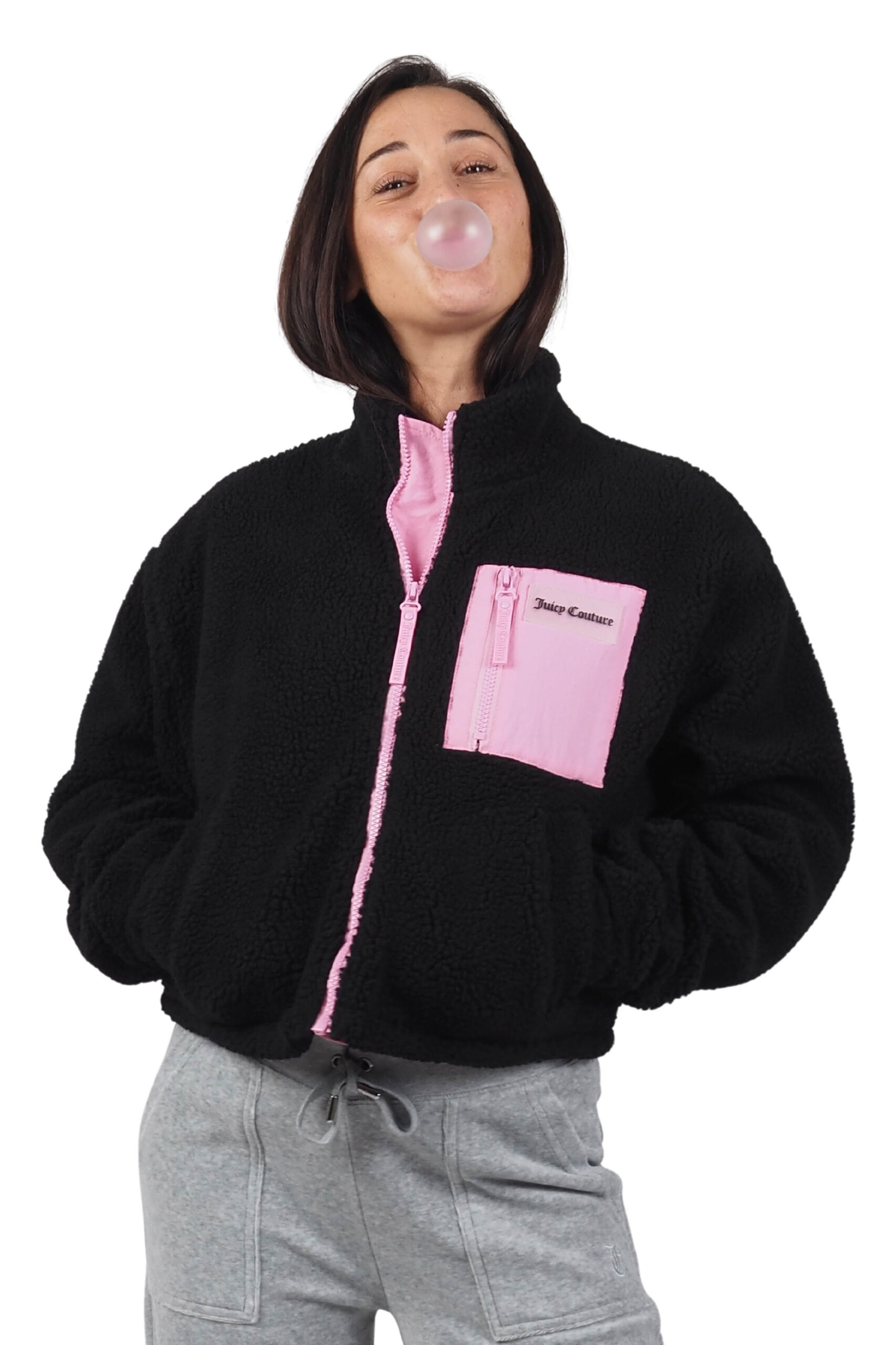 Juicy Couture Tiffany Crop sherpa zip