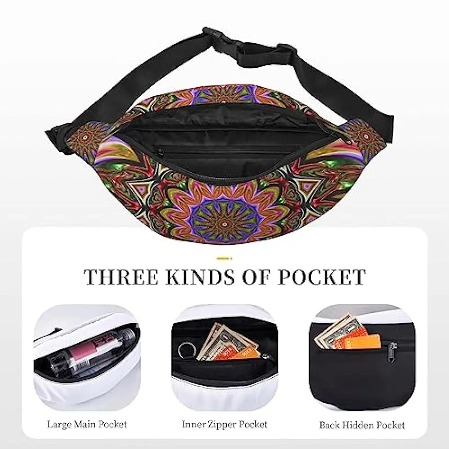 Kaleidoscope Marsupio per donne uomini marsupio cintura regolabile casual marsupio marsupio per viaggi escursionismo marsupio ma