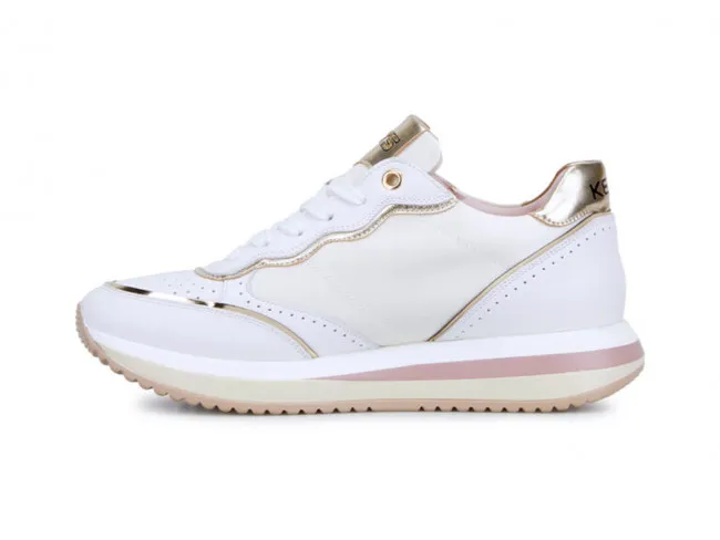 KEYS SCARPE IN PELLE DONNA ESTATE K9232 8449  SNEAKERS WHITE - METAL GOLD