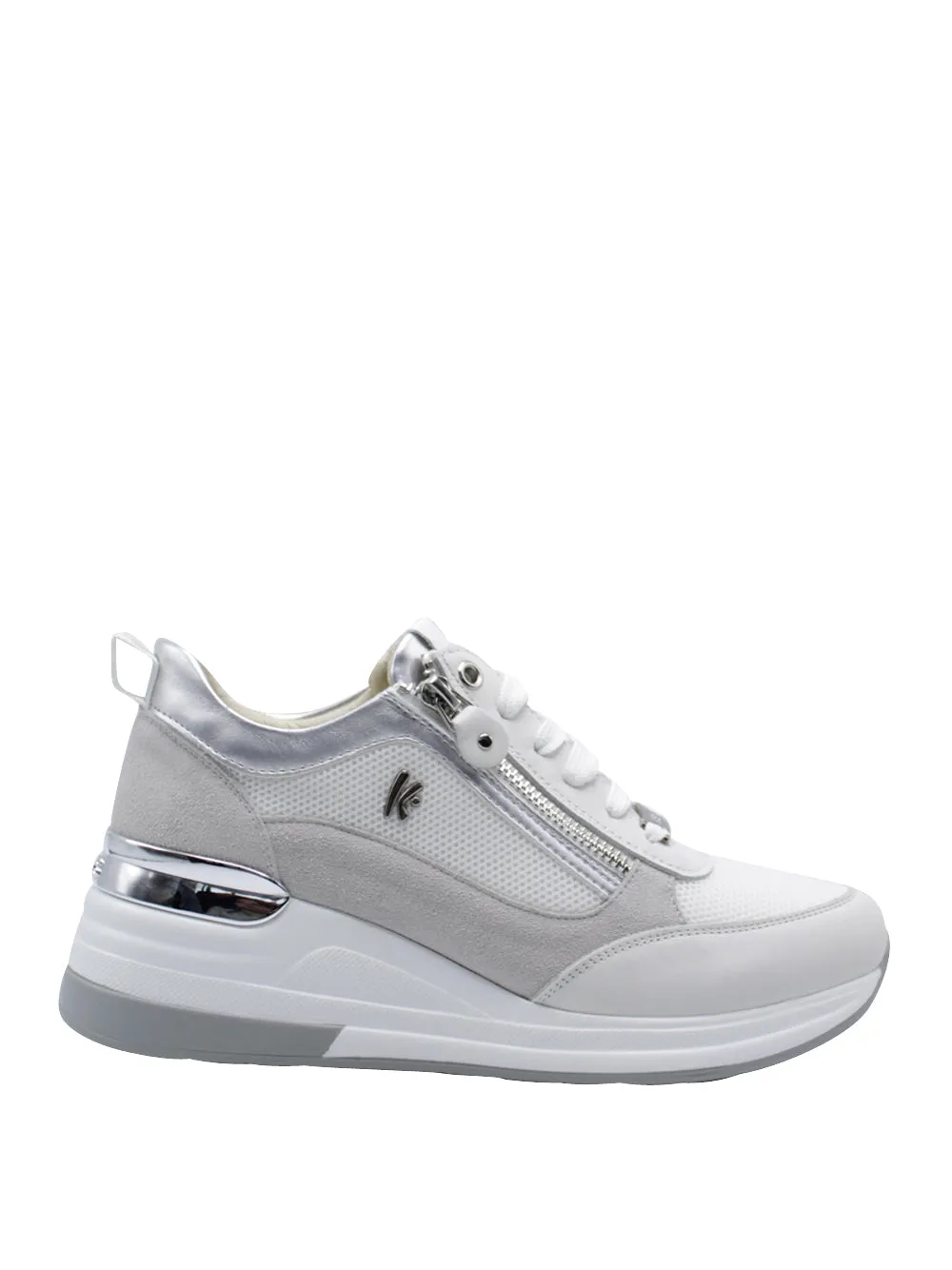 KEY'S Sneakers con zeppa Donna - Bianco/rosa modello 9021