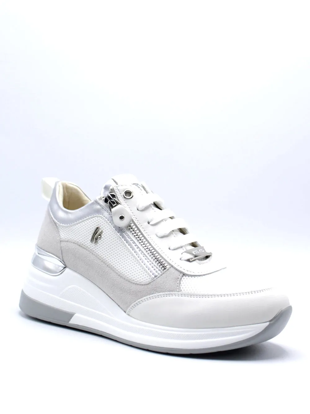 KEY'S Sneakers con zeppa Donna - Bianco/rosa modello 9021