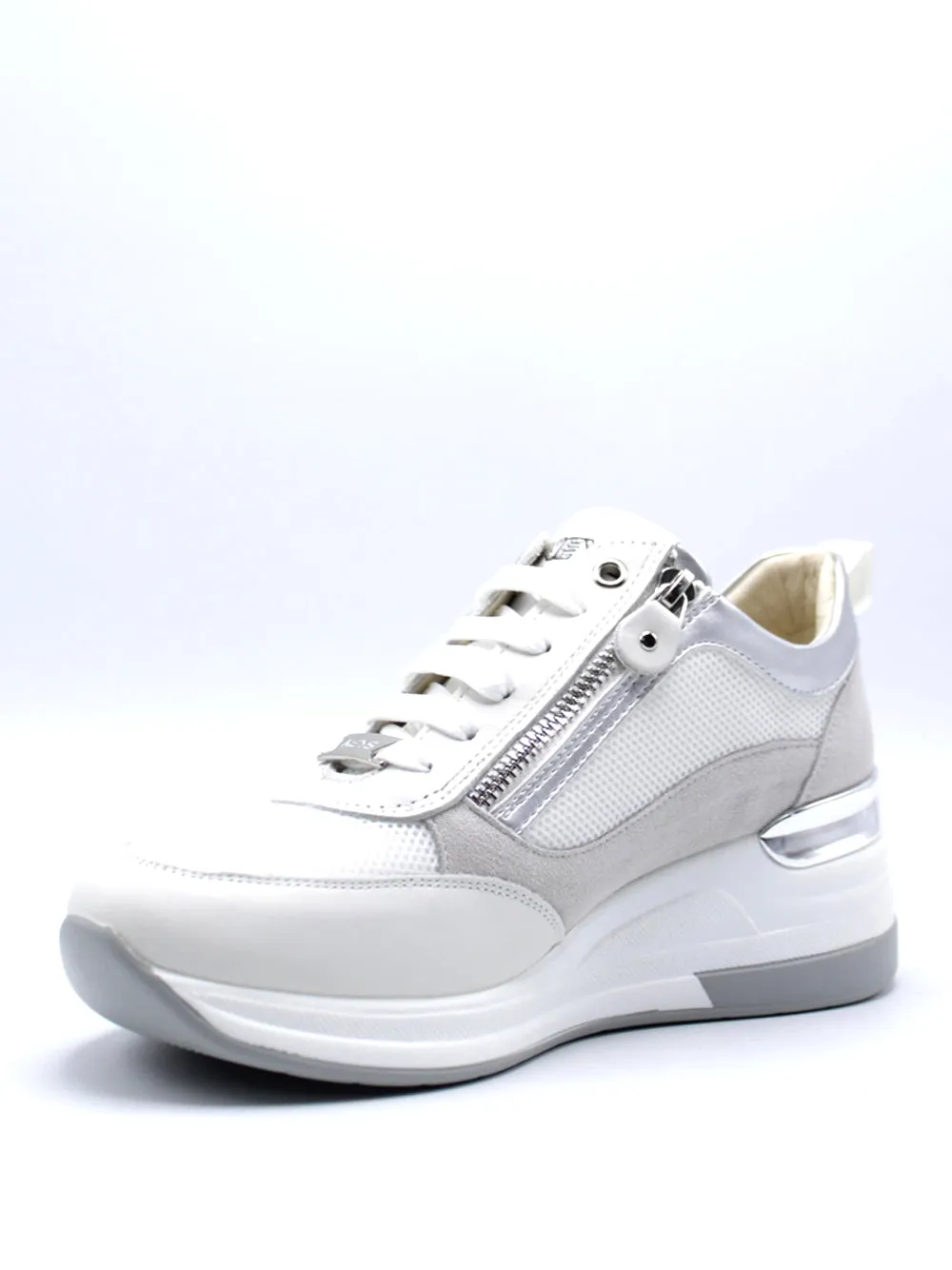 KEY'S Sneakers con zeppa Donna - Bianco/rosa modello 9021